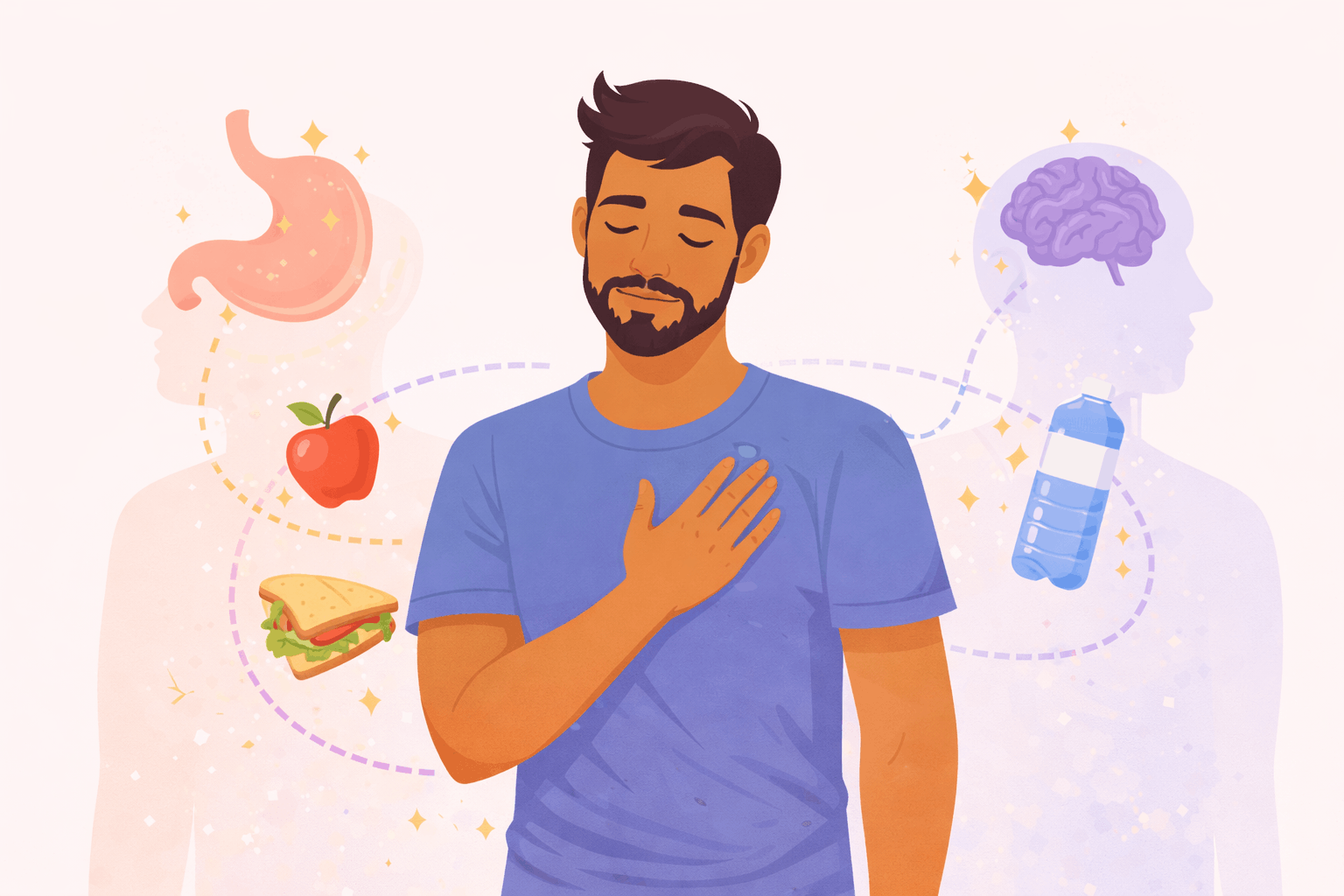 Flat illustration symbolizing rebuilding trust with your body