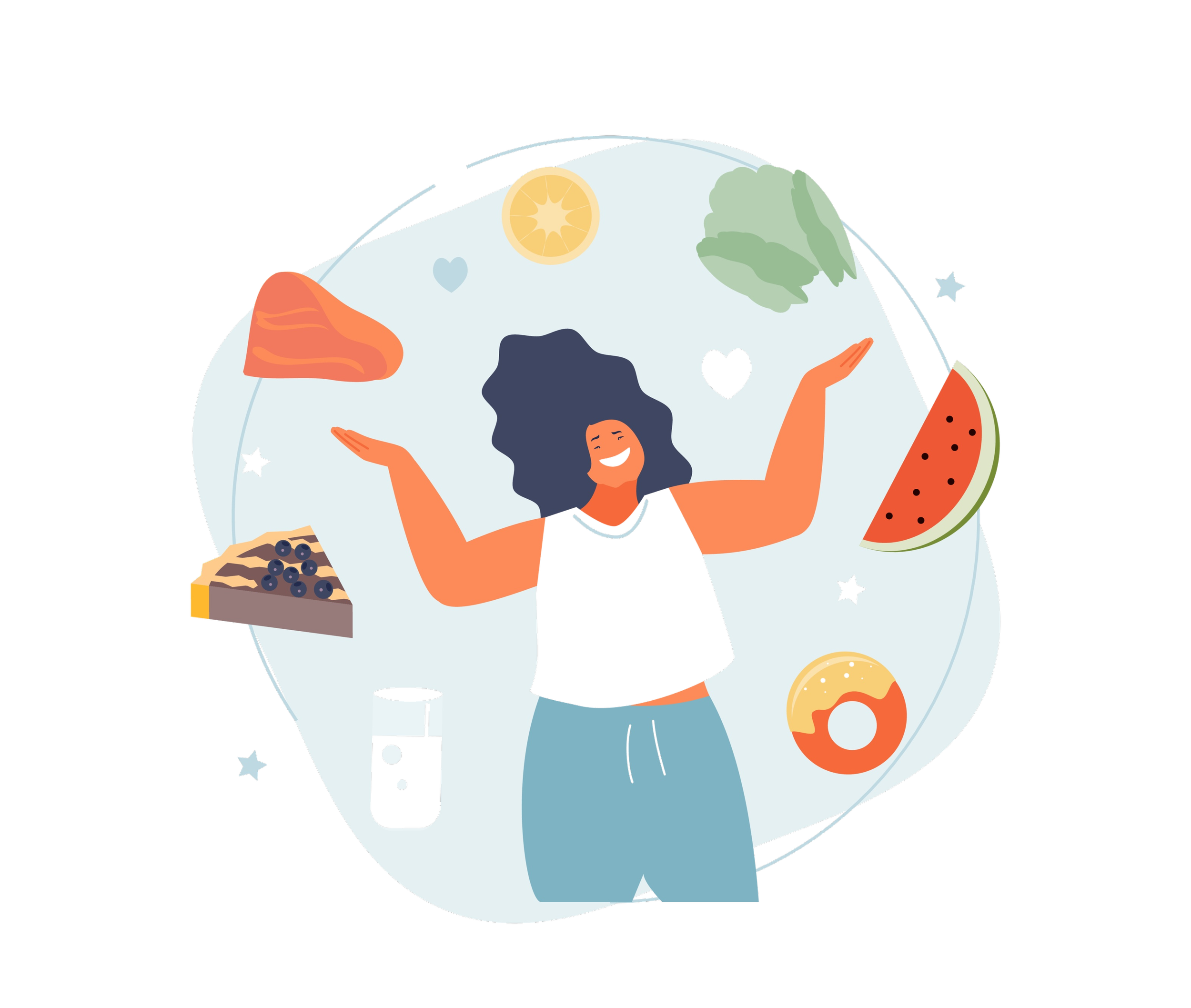 Flat illustration symbolizing rebuilding trust with your body