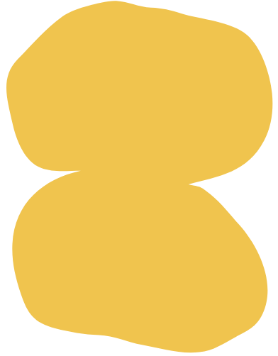 Abstract icon of two yellow stones stacked on top of each other.