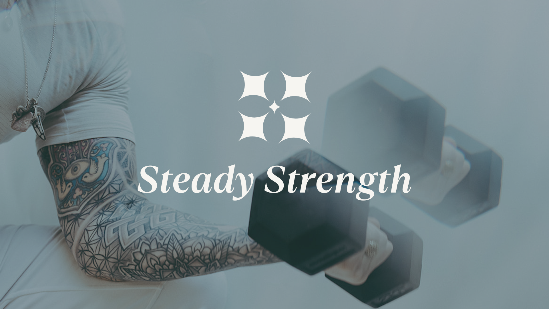 Steady Strength course image showing embodied movement and strength training visuals for resilience and somatic awareness.