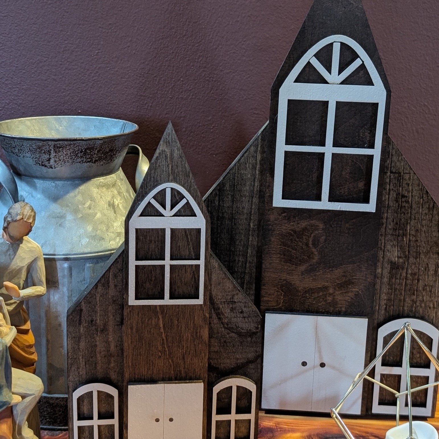 Steeple Church features the awe-inspiring steeple of so many churches. Growing up, this is one thing that stood out in our little southern Indiana town. When our school was being redone and would no longer look out to the Catholic church, we created 