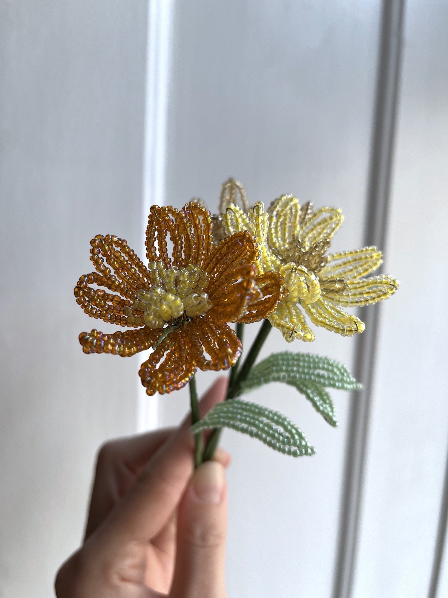 Pearl flower simple bouquet yellow shades 5.jpeg