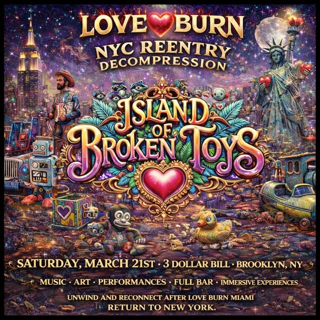 March 21. Relive the magic of Love Burn. Tickets are moving FAST 💨 20% of all tix already sold over the weekend. Don&rsquo;t miss out. 

Resonate @loveandloungenyc 
@breaksandbangers 
@buttdisco 
@wayward.newyork 
@nyc__deli 

And more 👀

Two stage
