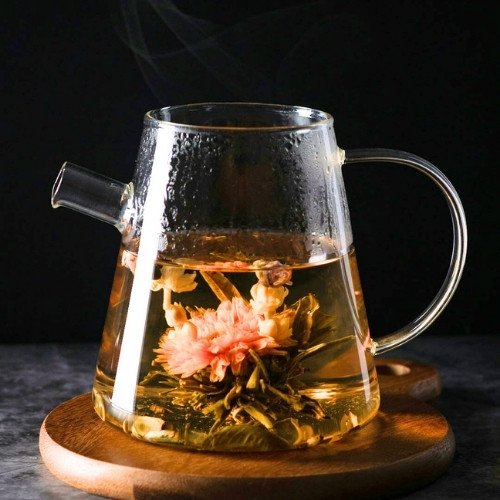Flowering Tea in Large Glass Jar
