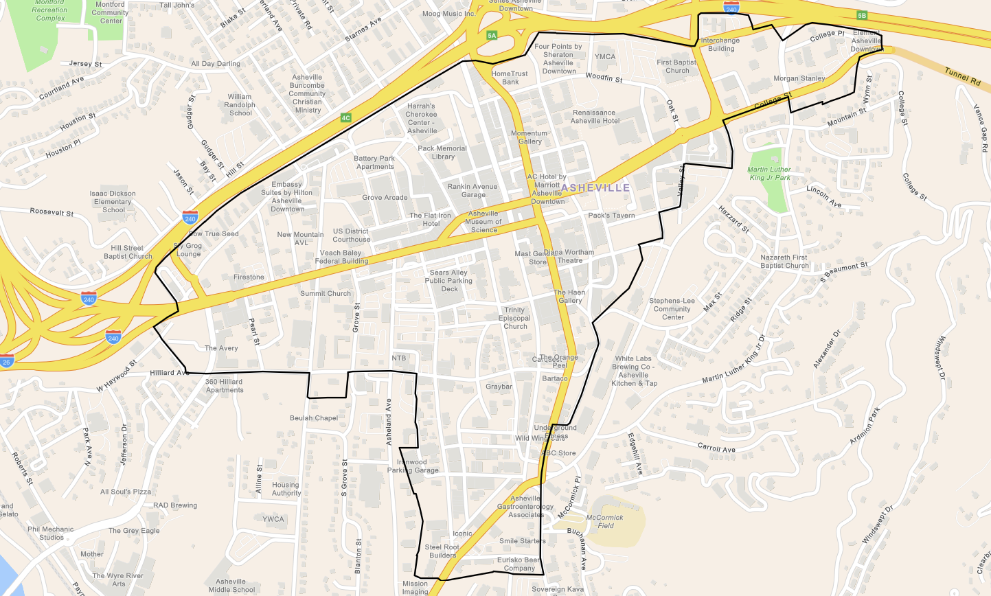 map showing the boundaries of ADID