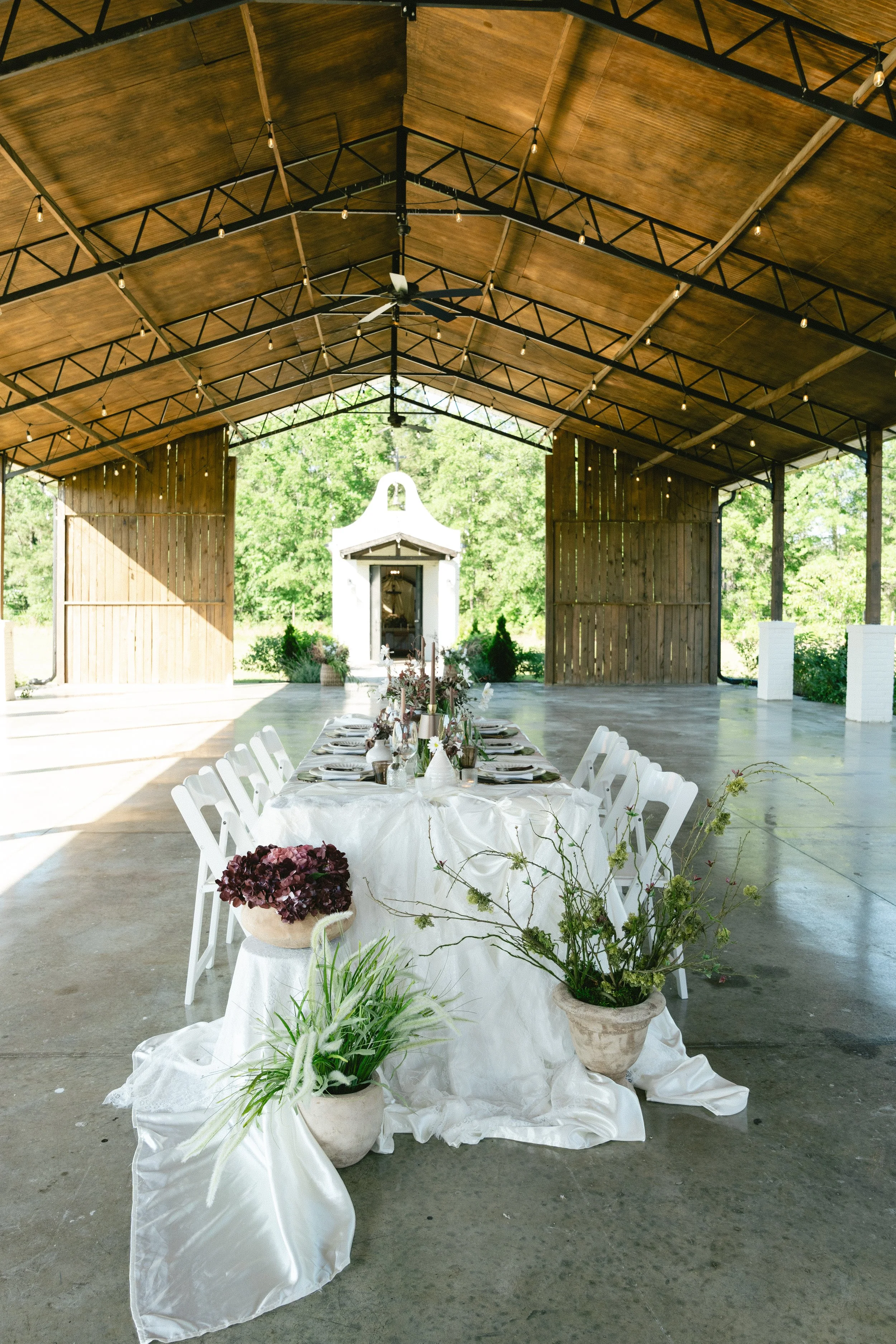 cowboy chic reception under pavilion at suenos casa jk nc wedding venue