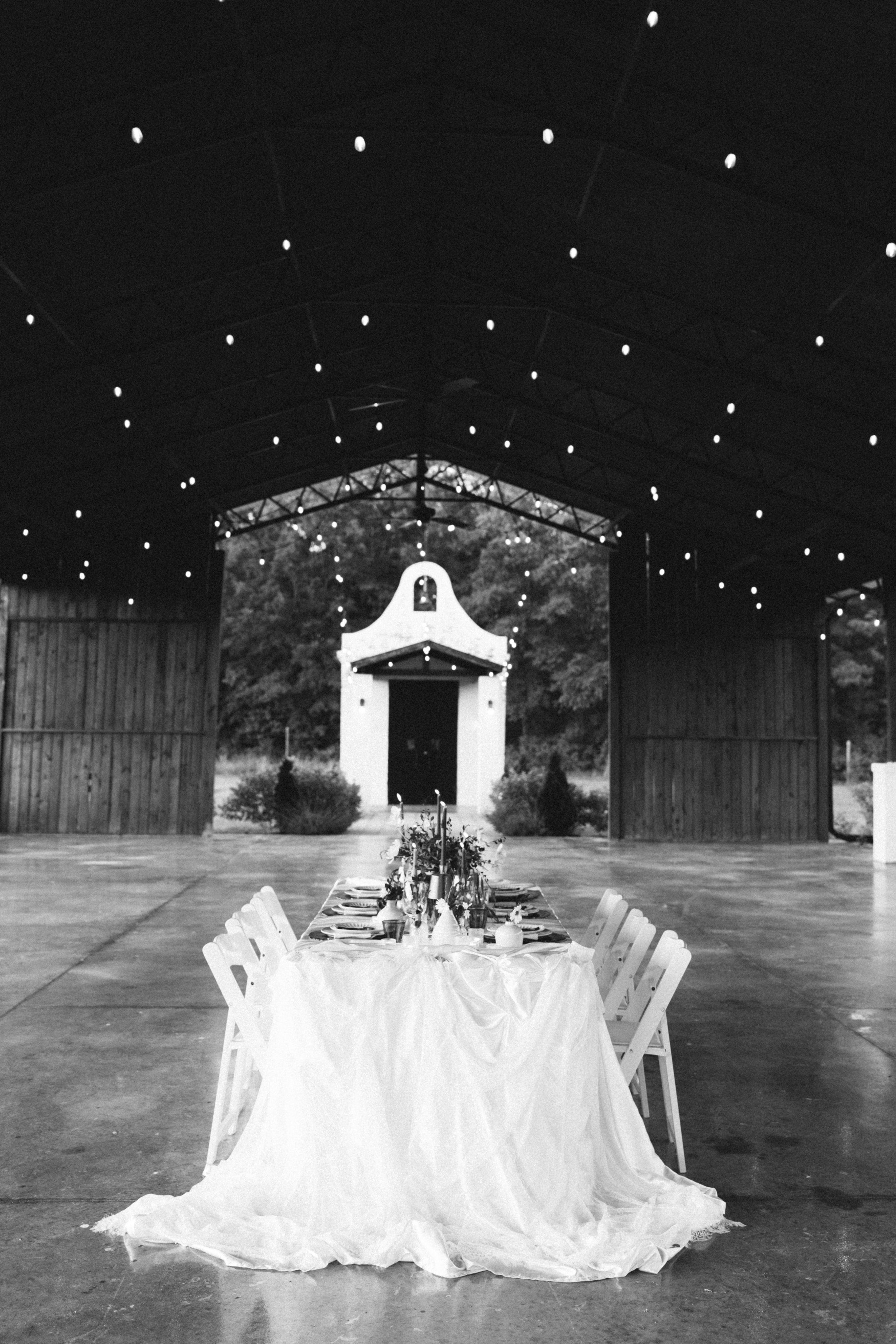 twinkling lights for reception at suenos casa jk nc wedding venue