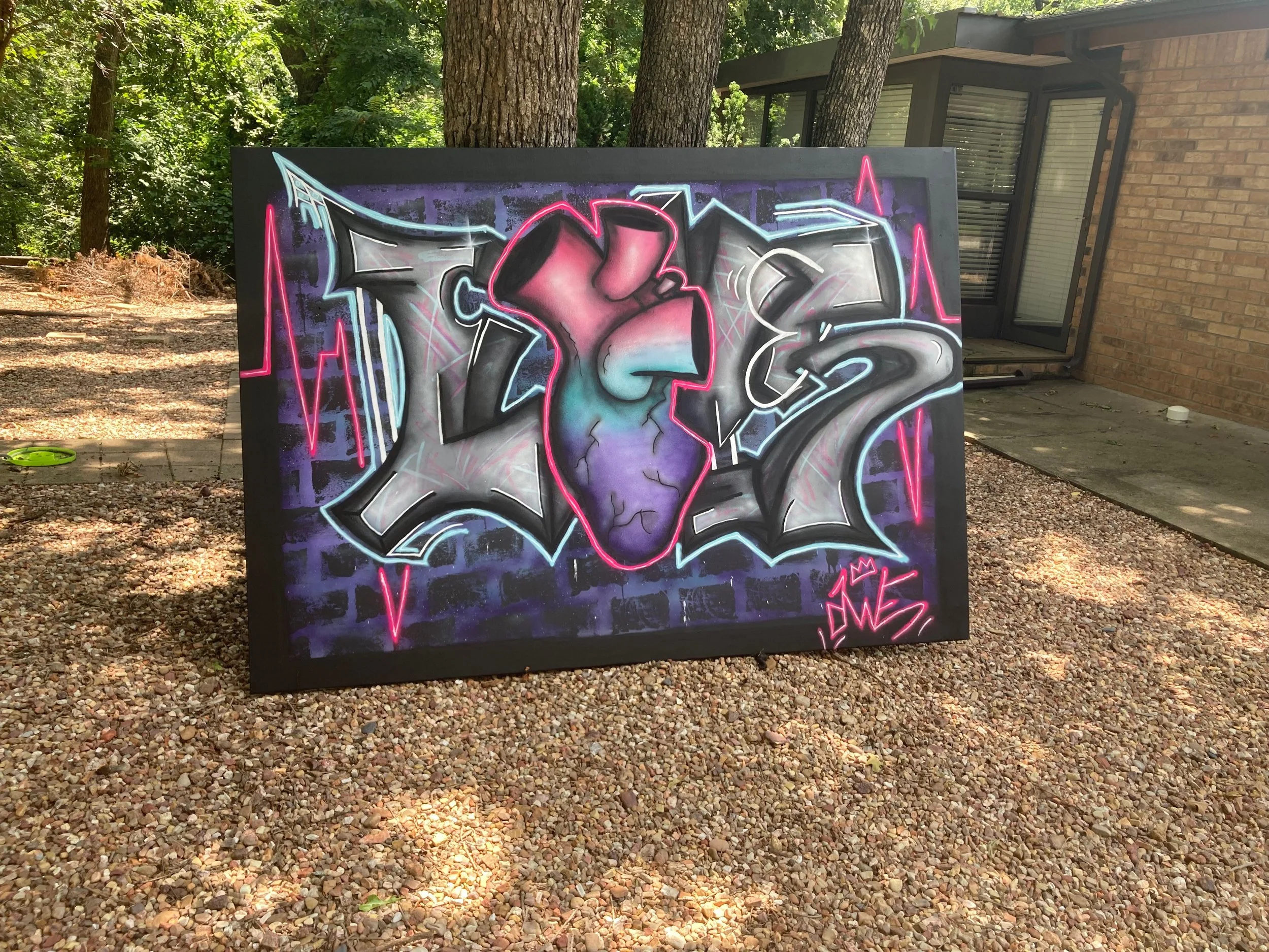 Love Graffiti Canvas Painting