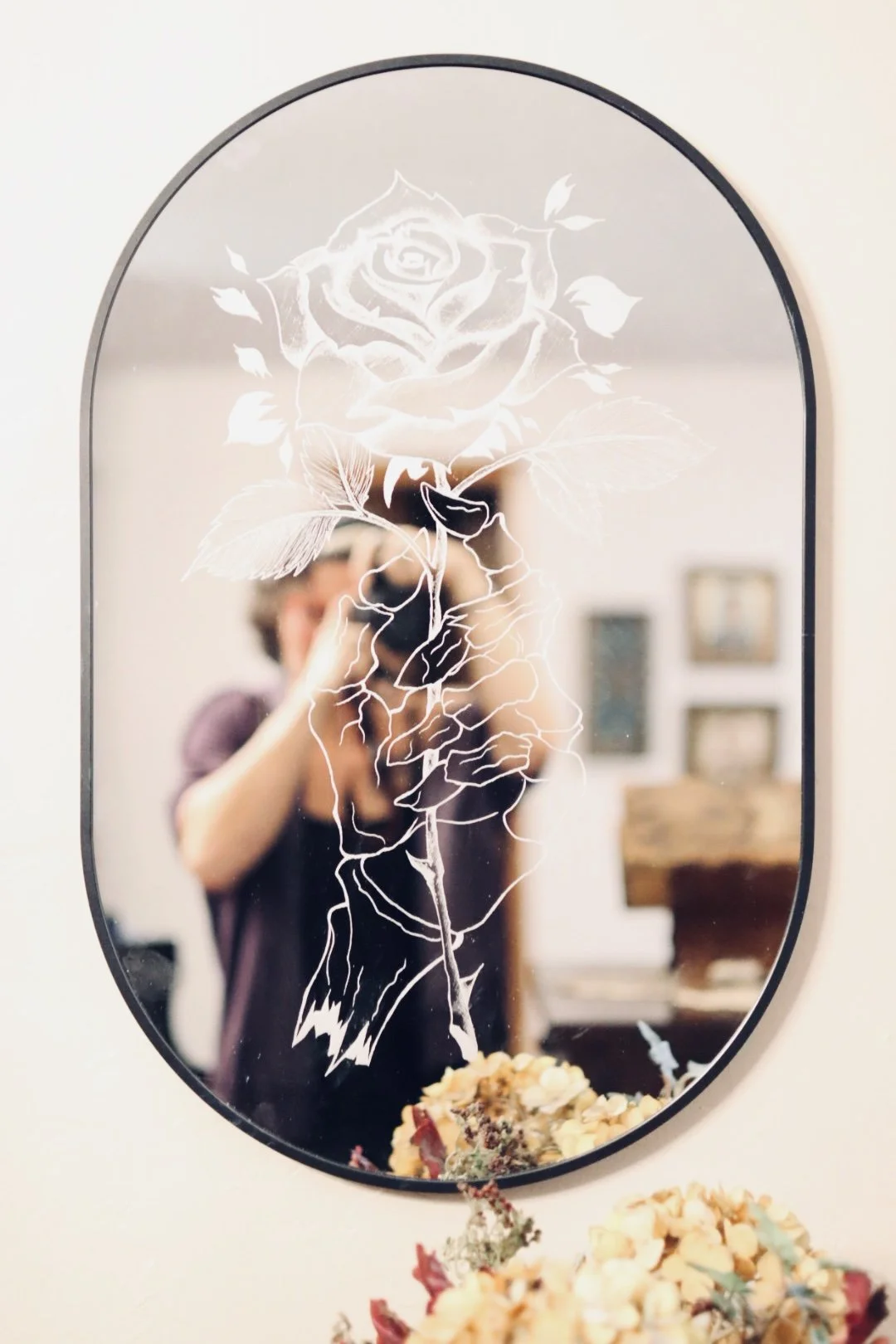 Skeletal Rose Mirror