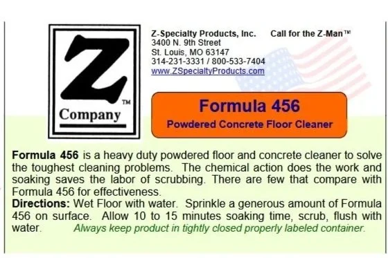 Formula 456 Powdered Concrete Floor Degreaser — Soak & Rinse, No Scrubbing