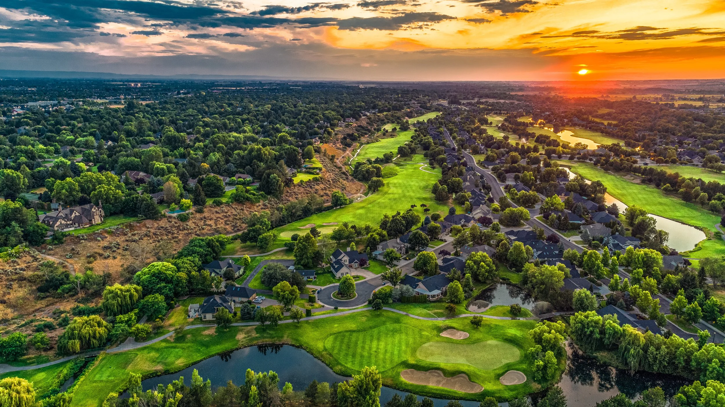 Fairway at BanBury Golf Course along the Boise River in Eagle, Idaho.