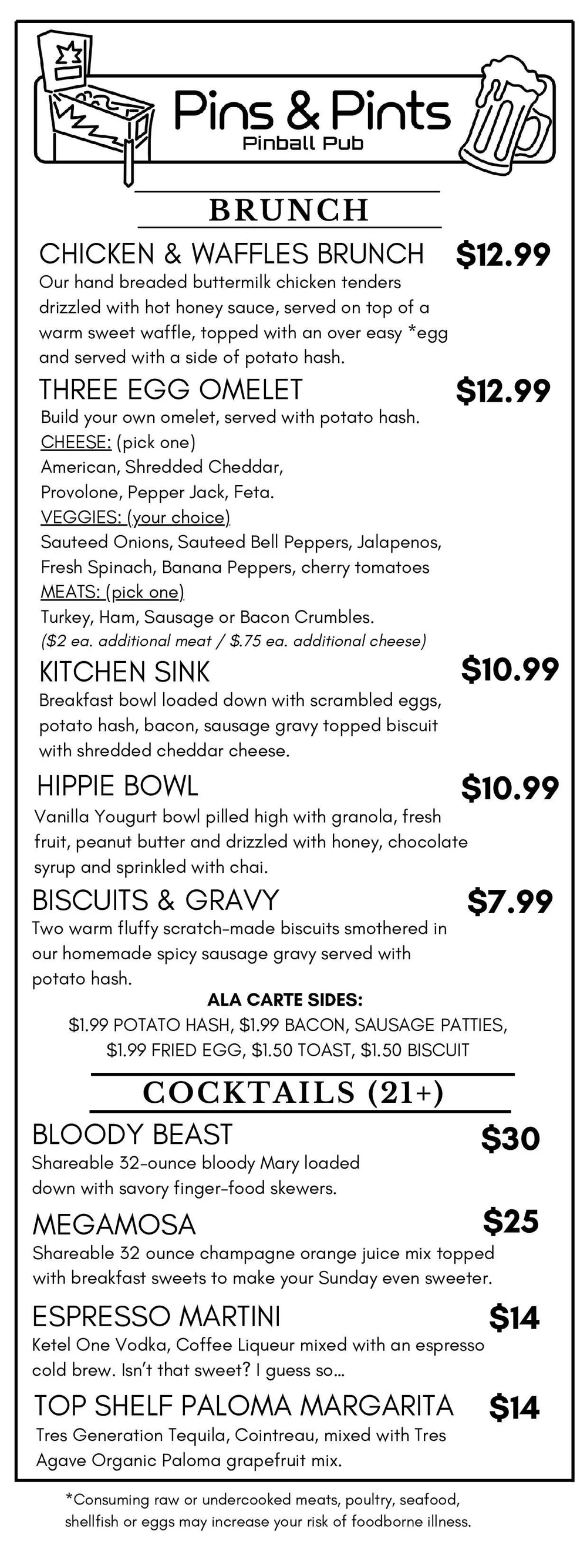 Menu | Visit Today - Discover Great Food & Fun — Pins & Pints