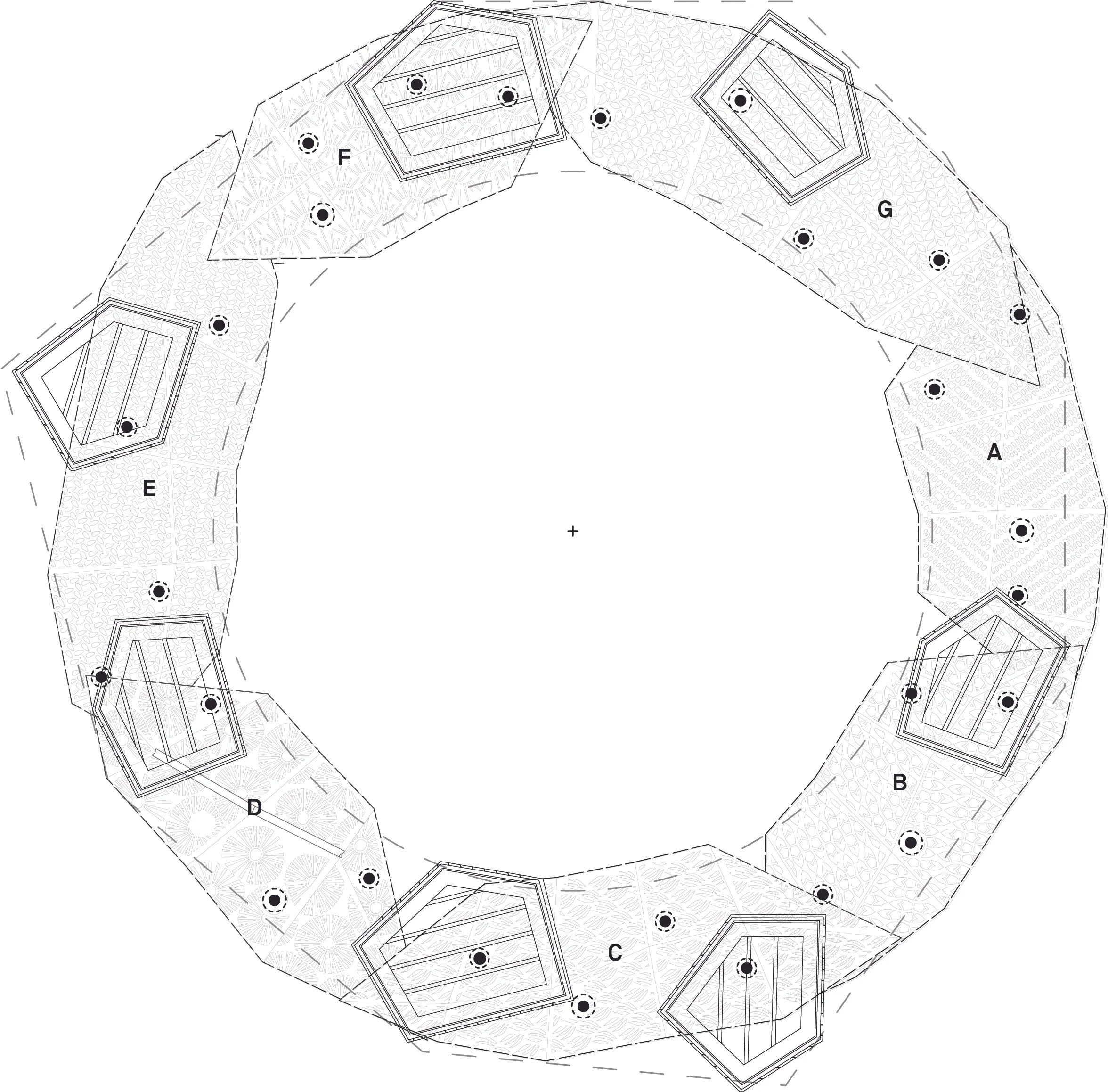 Awen' Gathering Place Canopies Drawing