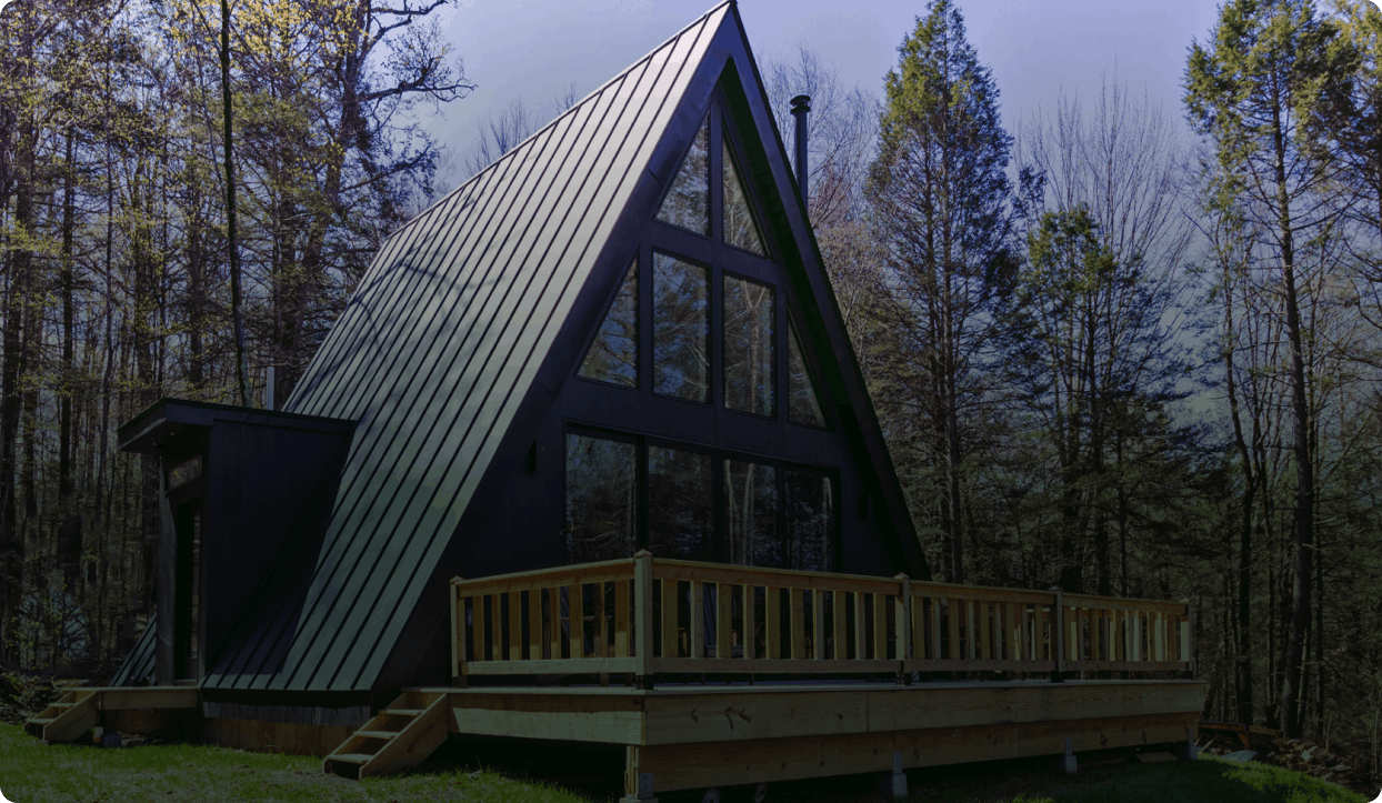 A-frame build in Lexington, NY