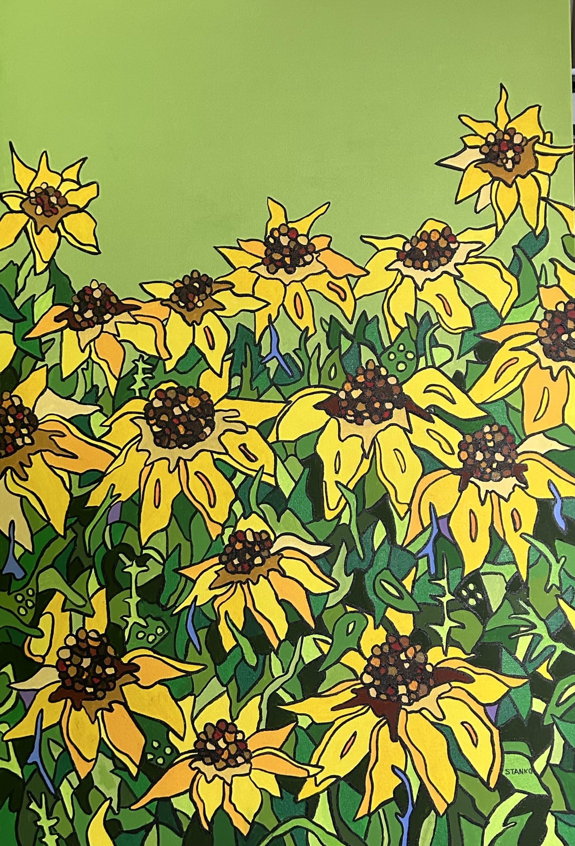 Green Flower Field