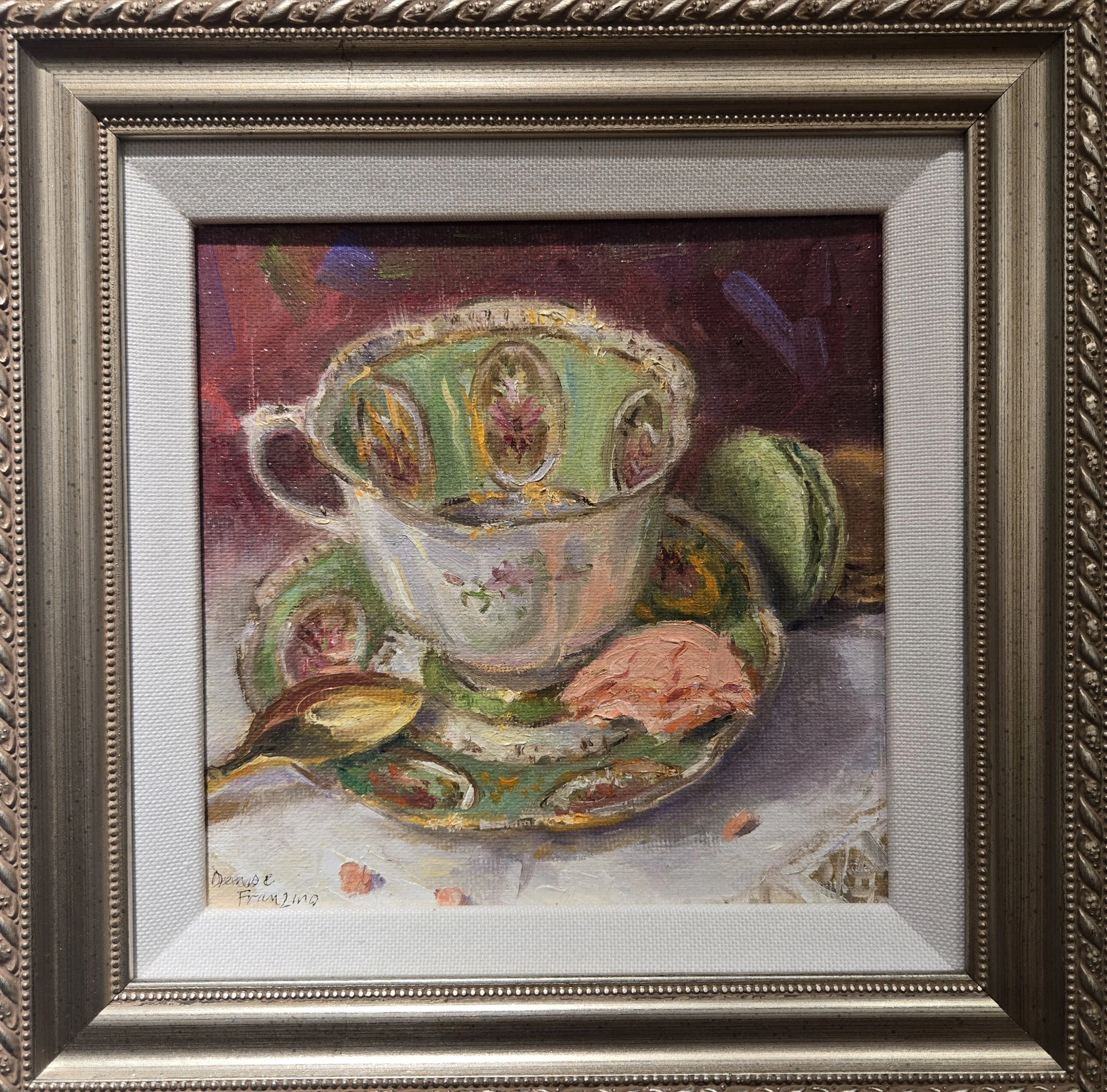 Antique Tea Cup With Macarons