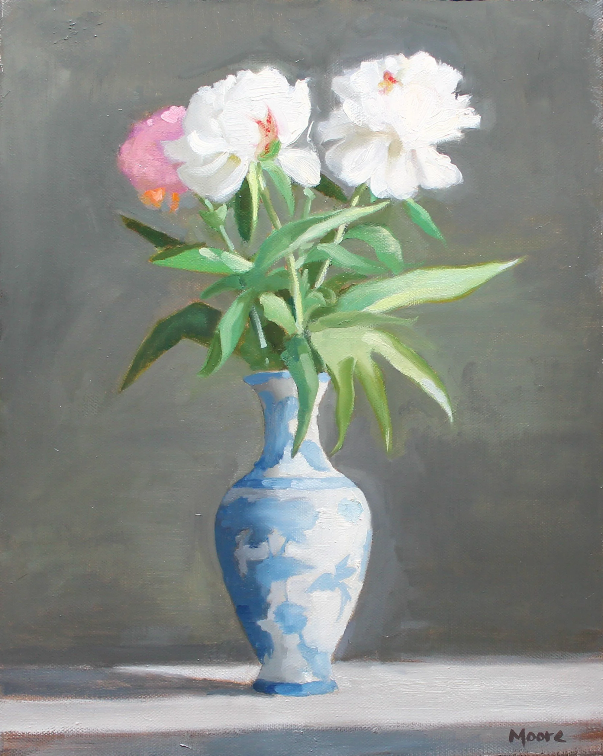 Peonies in Asian Vase 16X20 Oil.jpg