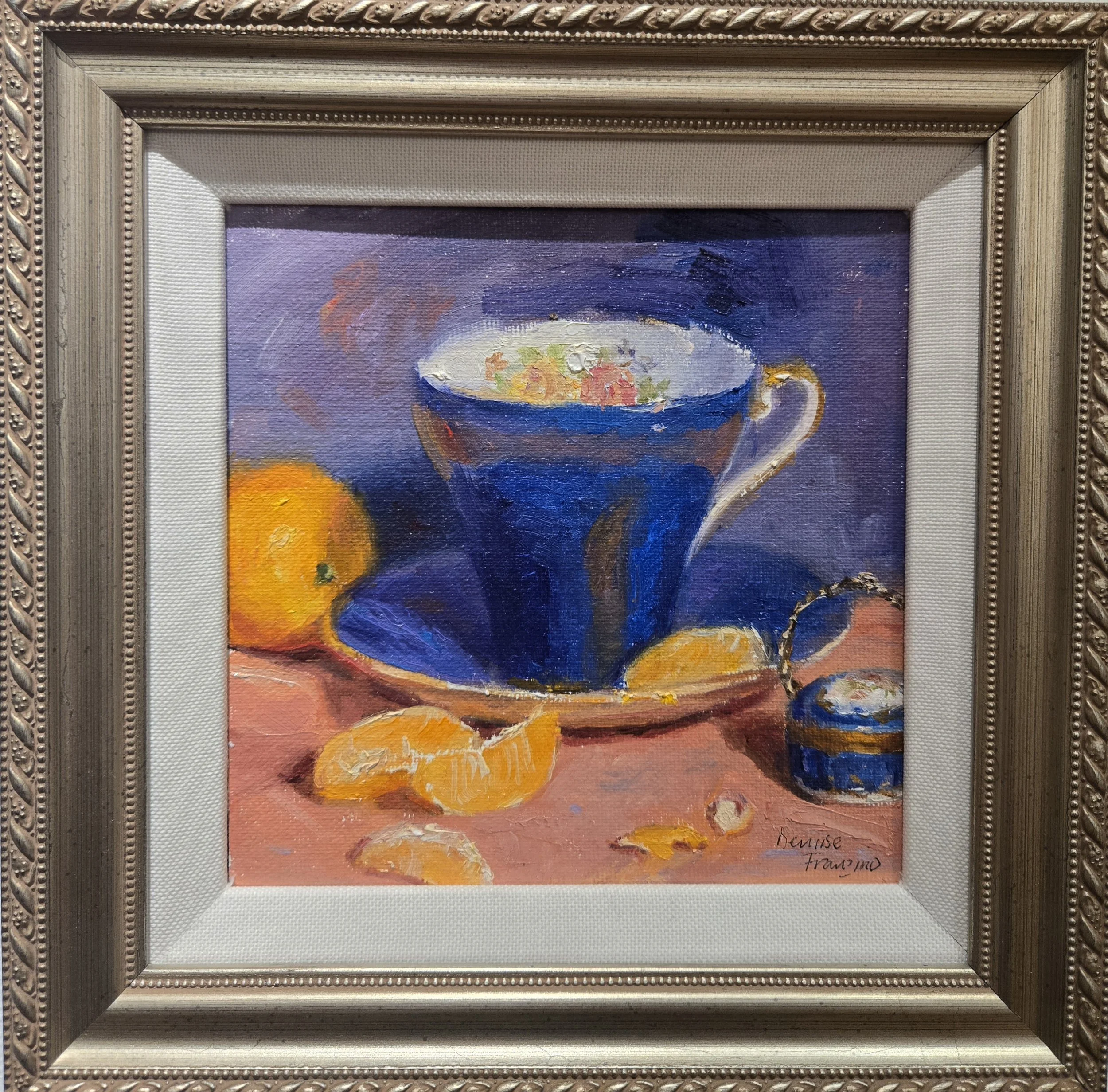 Antique Tea Cup with Mandarin Oranges