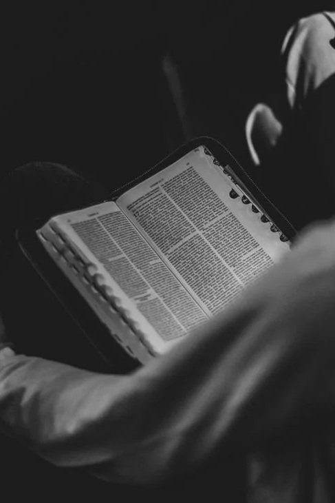 An open book of scriptures