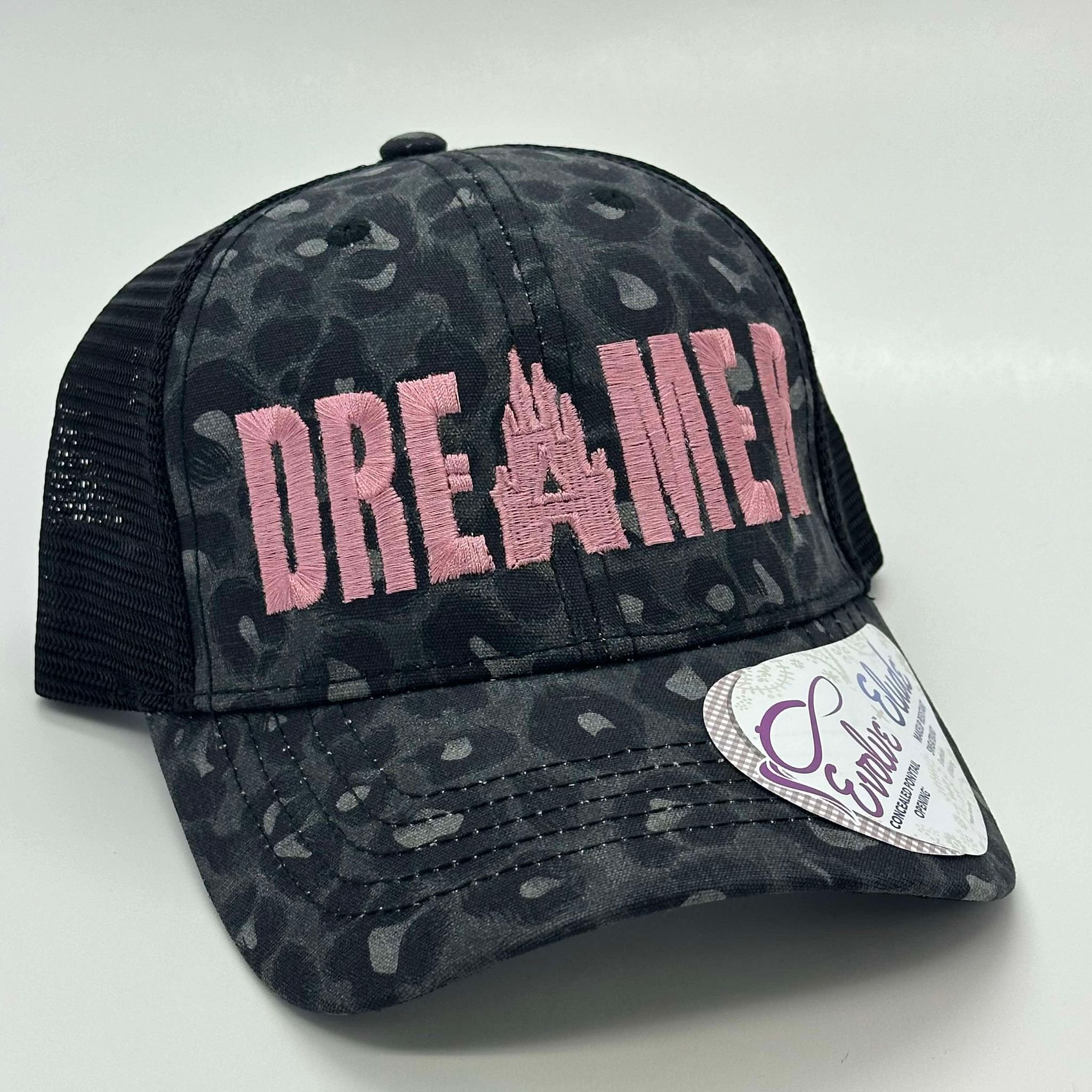 Rose & Black Leopard ponytail hat