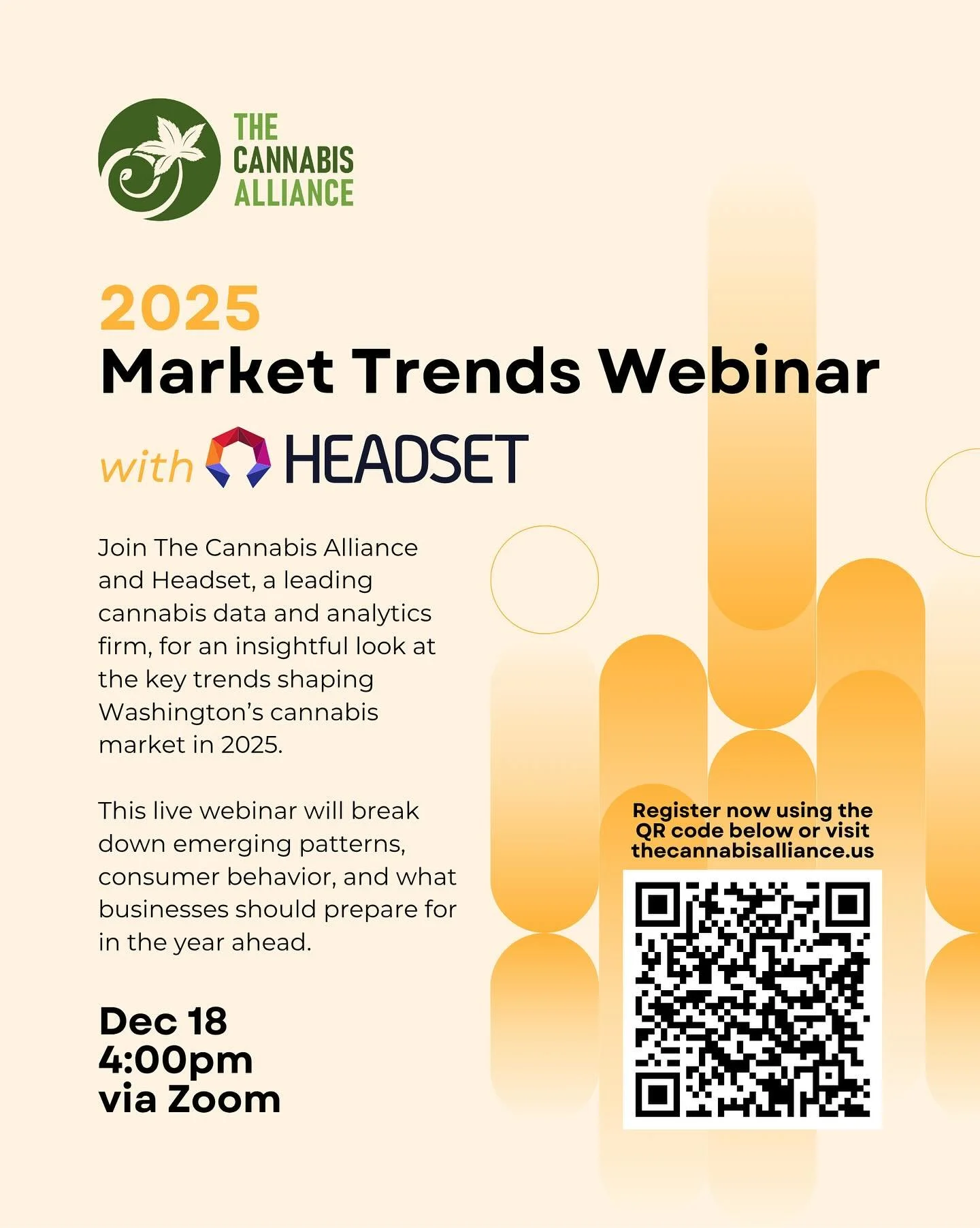 🚀 What&rsquo;s ahead for Washington&rsquo;s cannabis market in 2025?

Join us and Headset, the industry&rsquo;s leading data + analytics experts, for a deep dive into the trends that will shape the year ahead.

📊 From emerging consumer behaviors to