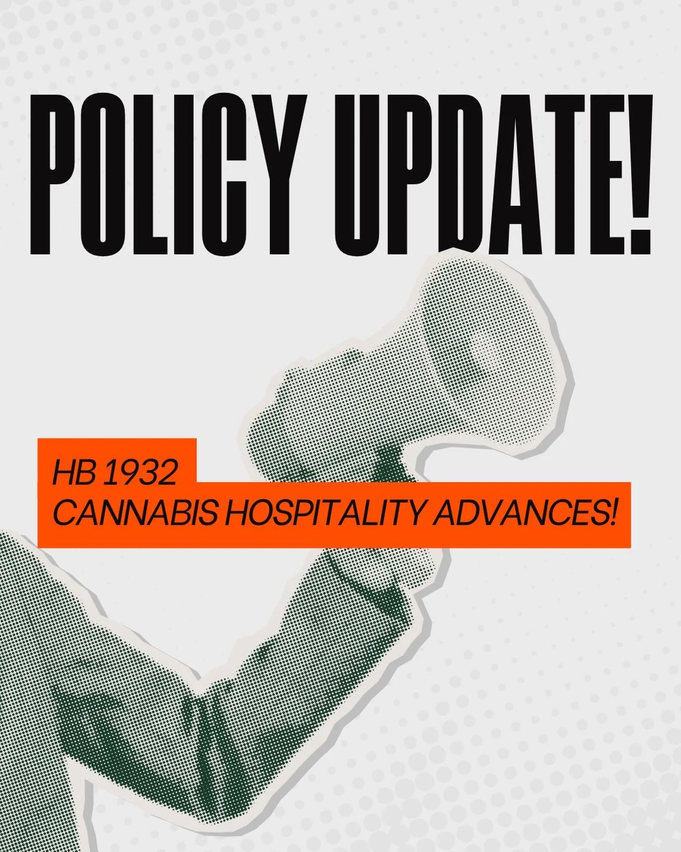 🌿 Exciting News for Responsible Cannabis Policy in WA! 🌿

House Bill 1932, which would create legal, regulated spaces for on-site cannabis consumption in Washington, just passed out of the House Consumer Protection &amp; Business Committee! 🎉

Thi