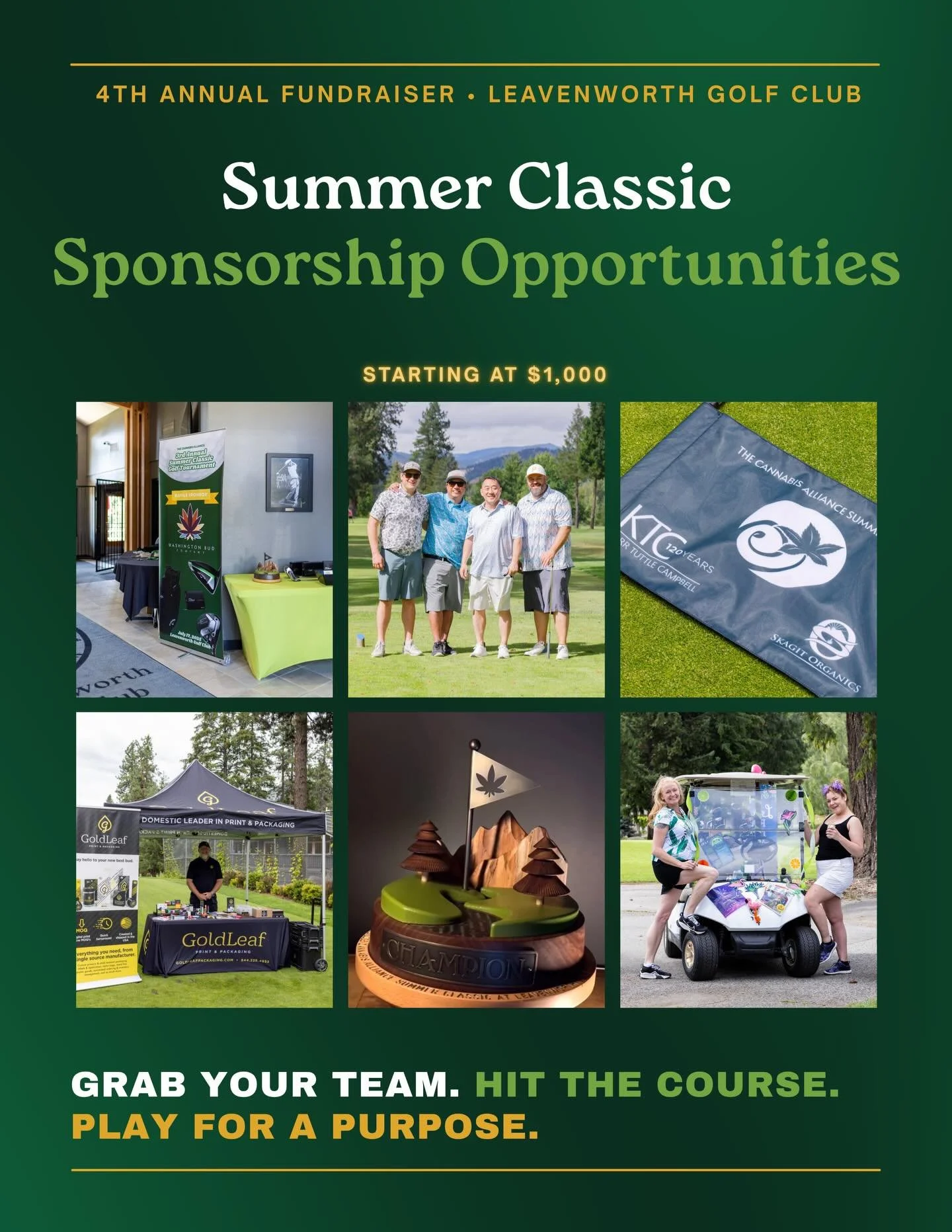 🏆 Want your brand where the action is this summer? We&rsquo;ve got a spot for you.

The 4th Annual Summer Classic at Leavenworth Golf Club is more than just a golf tournament &mdash; it&rsquo;s a full day of community, competition, and purpose. Last