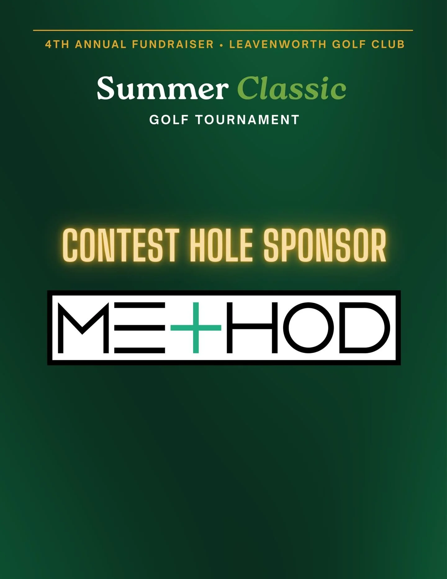 🚨 HOLE SPONSOR ALERT 🚨

We are THRILLED to welcome Method as the official sponsor of Hole 4 at this year&rsquo;s 4th Annual Summer Classic! 🙌

Hole 4 at Leavenworth Golf Club is already a stunner &mdash; sitting by the water with some of the most 
