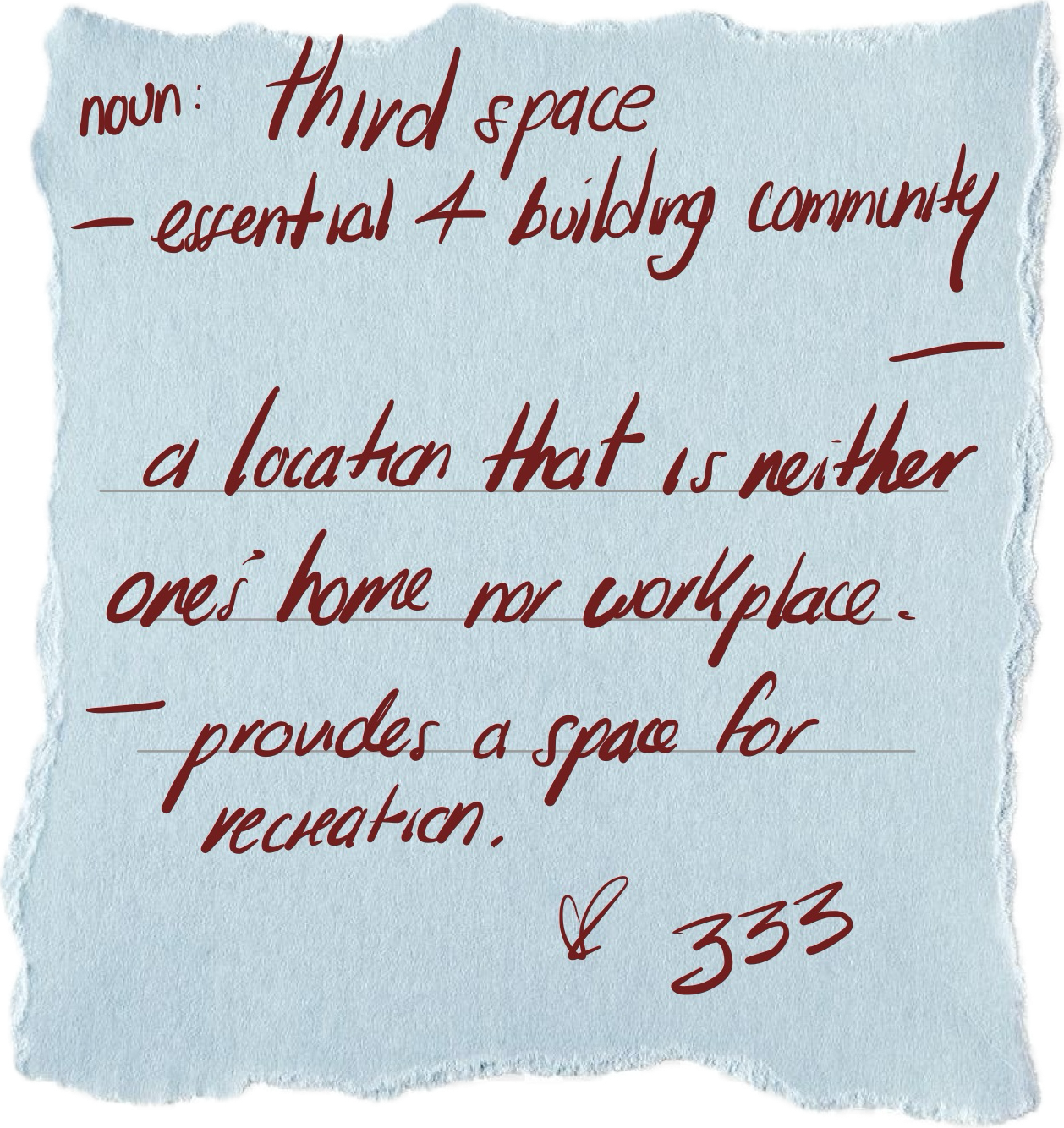 artistic poster describing  what a third space is