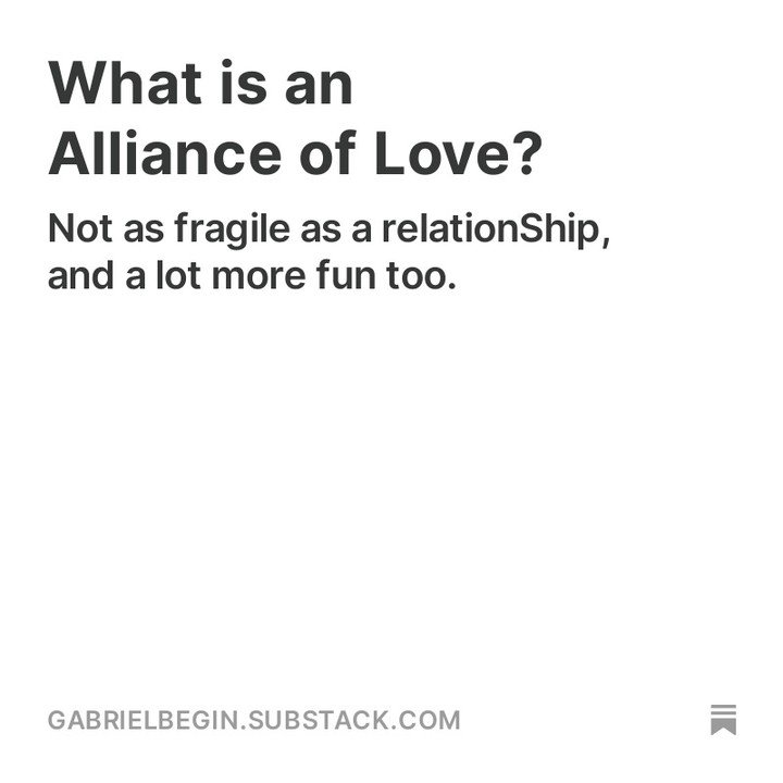 This week, I&rsquo;ll began exploring in depth what it means to be in an alliance of love. A type of container that holds your connection to important people you love and enriches your and their lives. This won&rsquo;t make a lot of sense if you have