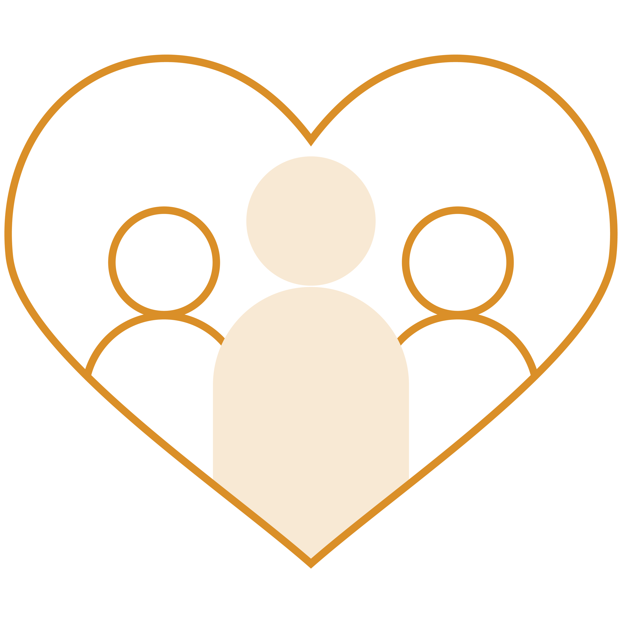 Three people inside of a heart shape