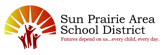 Sun Prairie Area School District Logo with tag line saying, "Future depends on us... every child, every day."