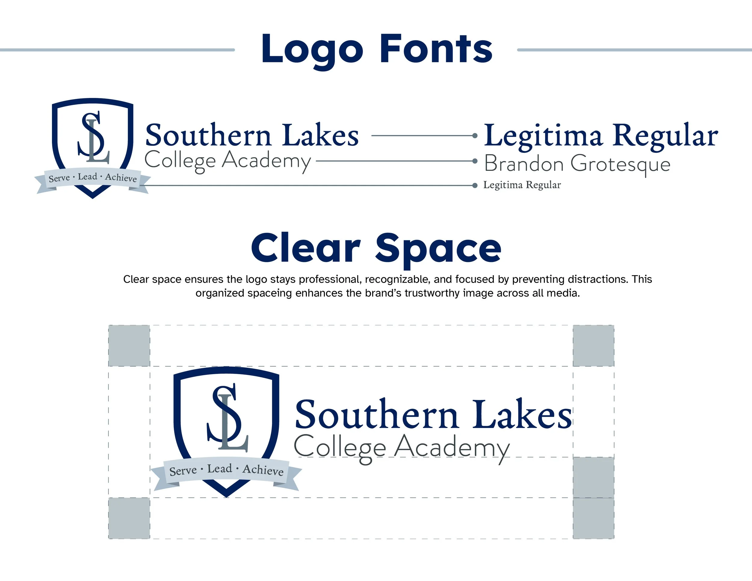 Southern Lakes College Academy logo fonts