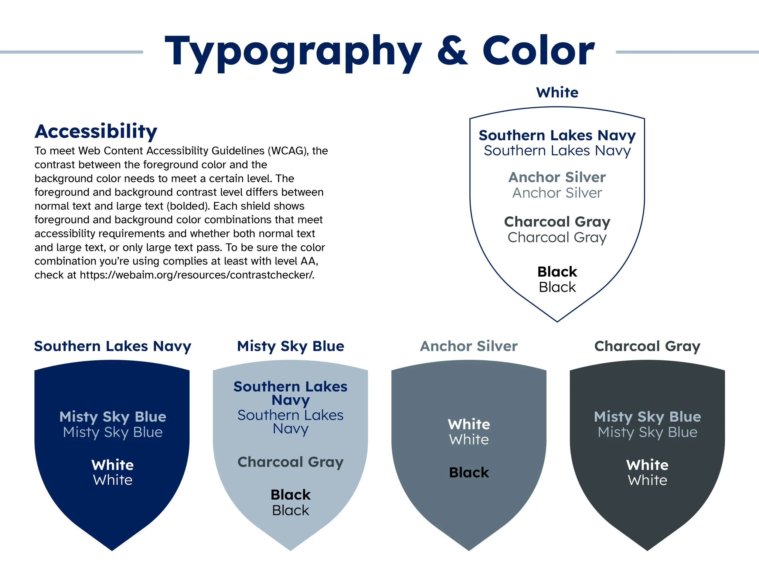 Southern Lakes College Academy typography & color for accessibility