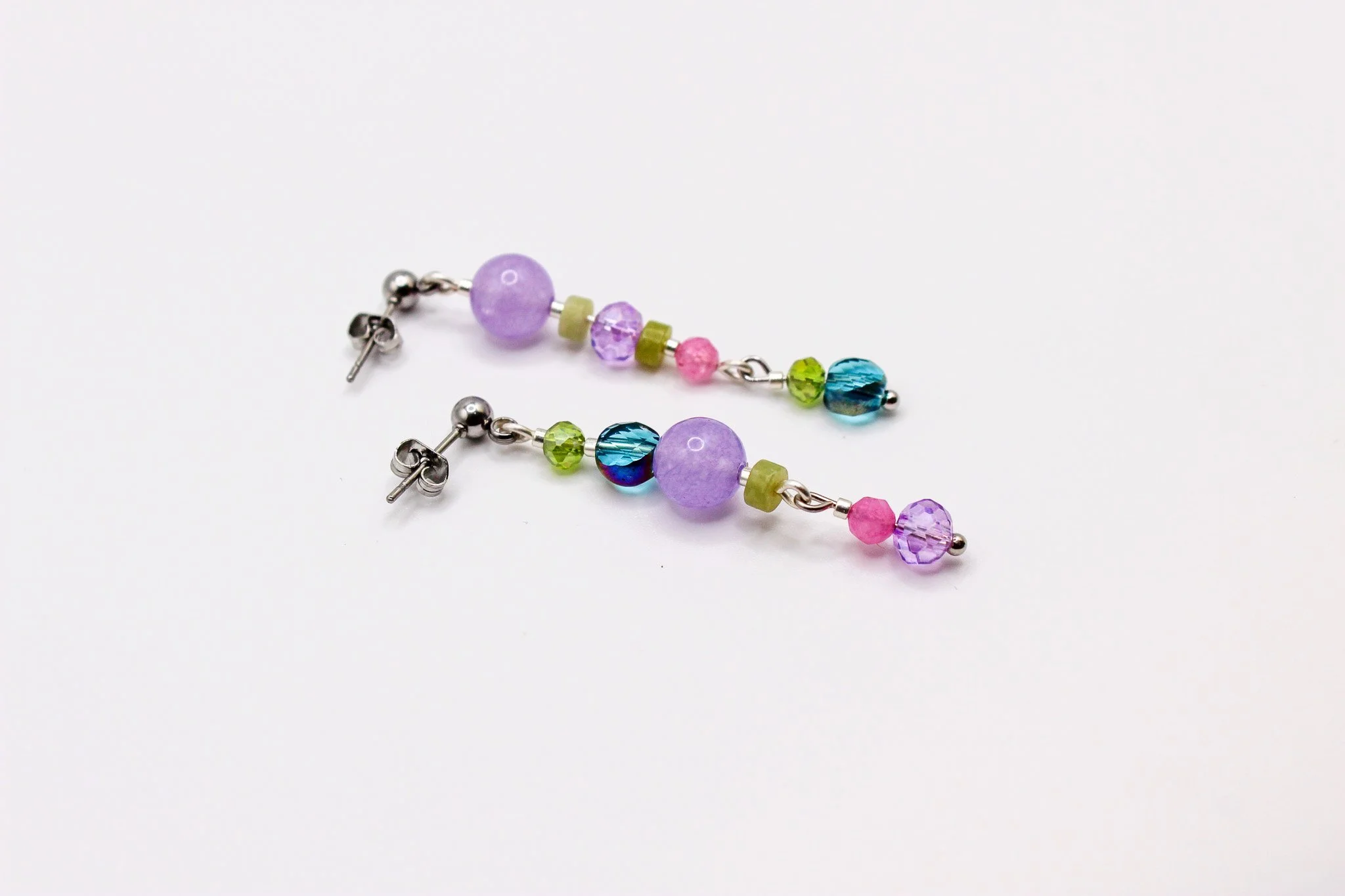 Lavender, Turquoise and Green Asymmetrical