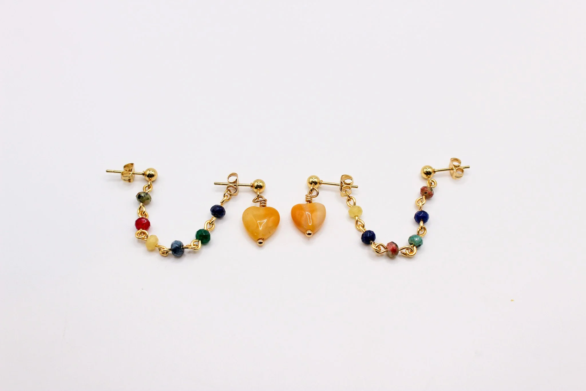 Yellow Heart with Multicolor Chain
