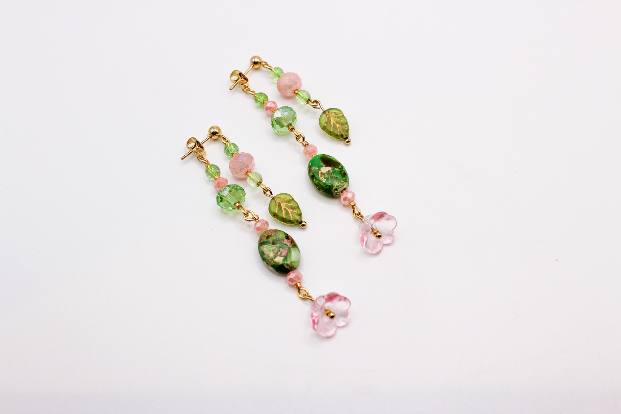 Pink Flower Beaded Collage