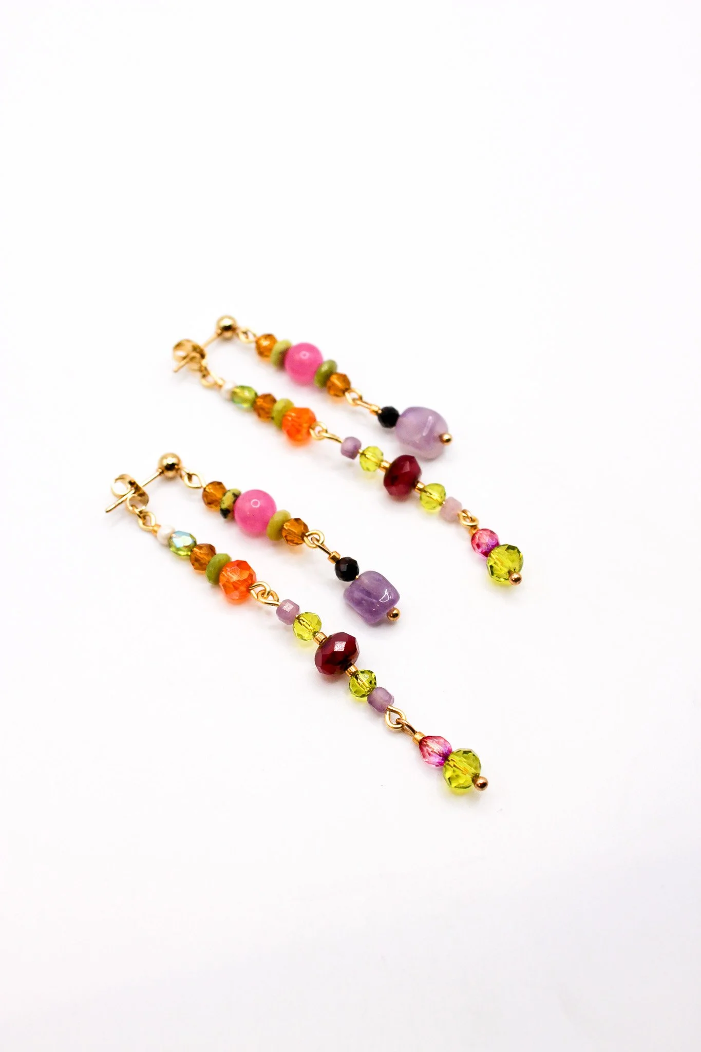 Purple, Green, Orange, and Pink Beaded Collage