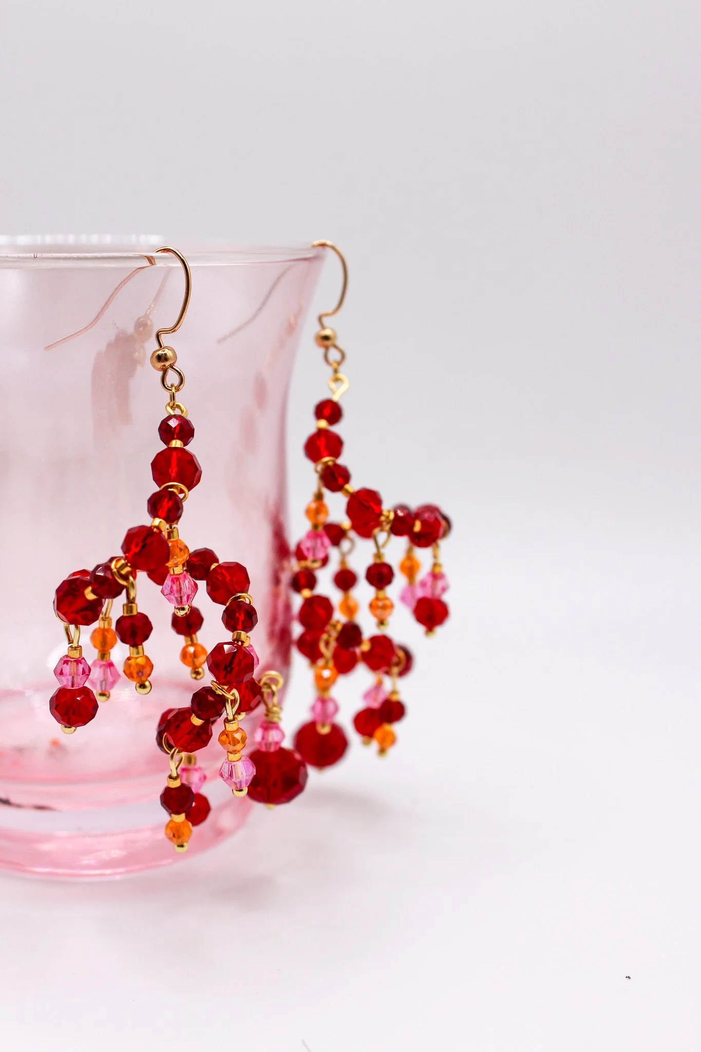 Red Mini Sun Catcher Earrings
