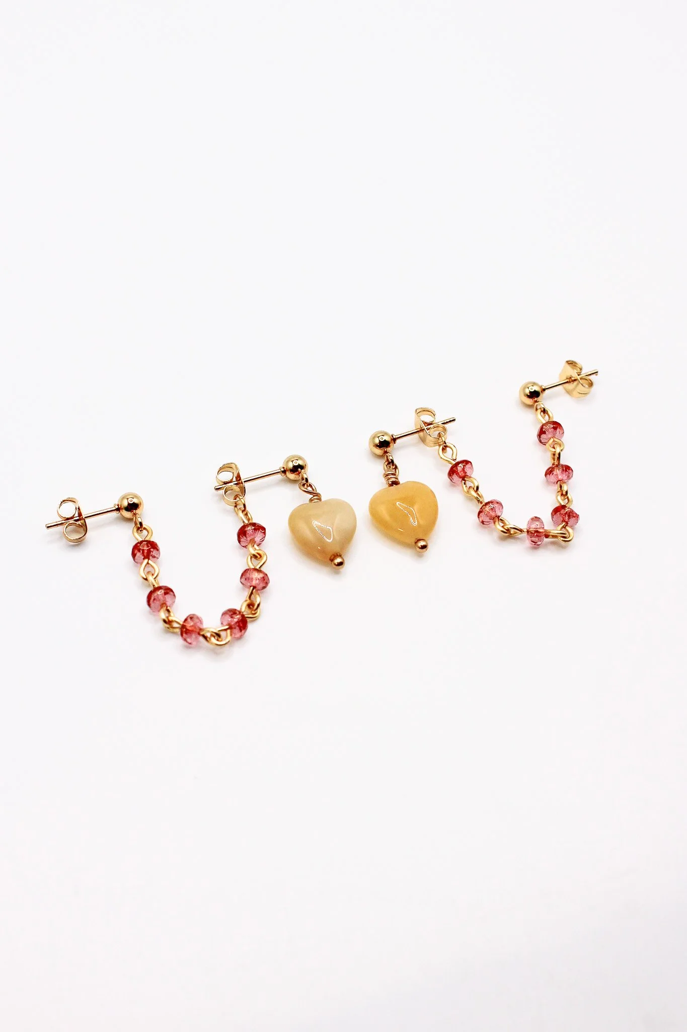 Yellow Heart with Pink Chain