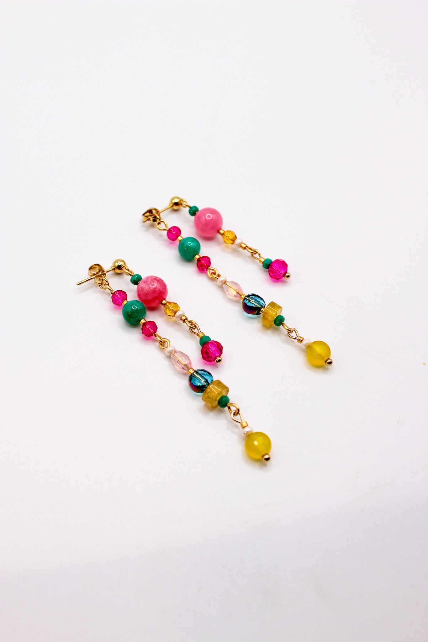 Pink, Yellow, and Turquoise Beaded Collage