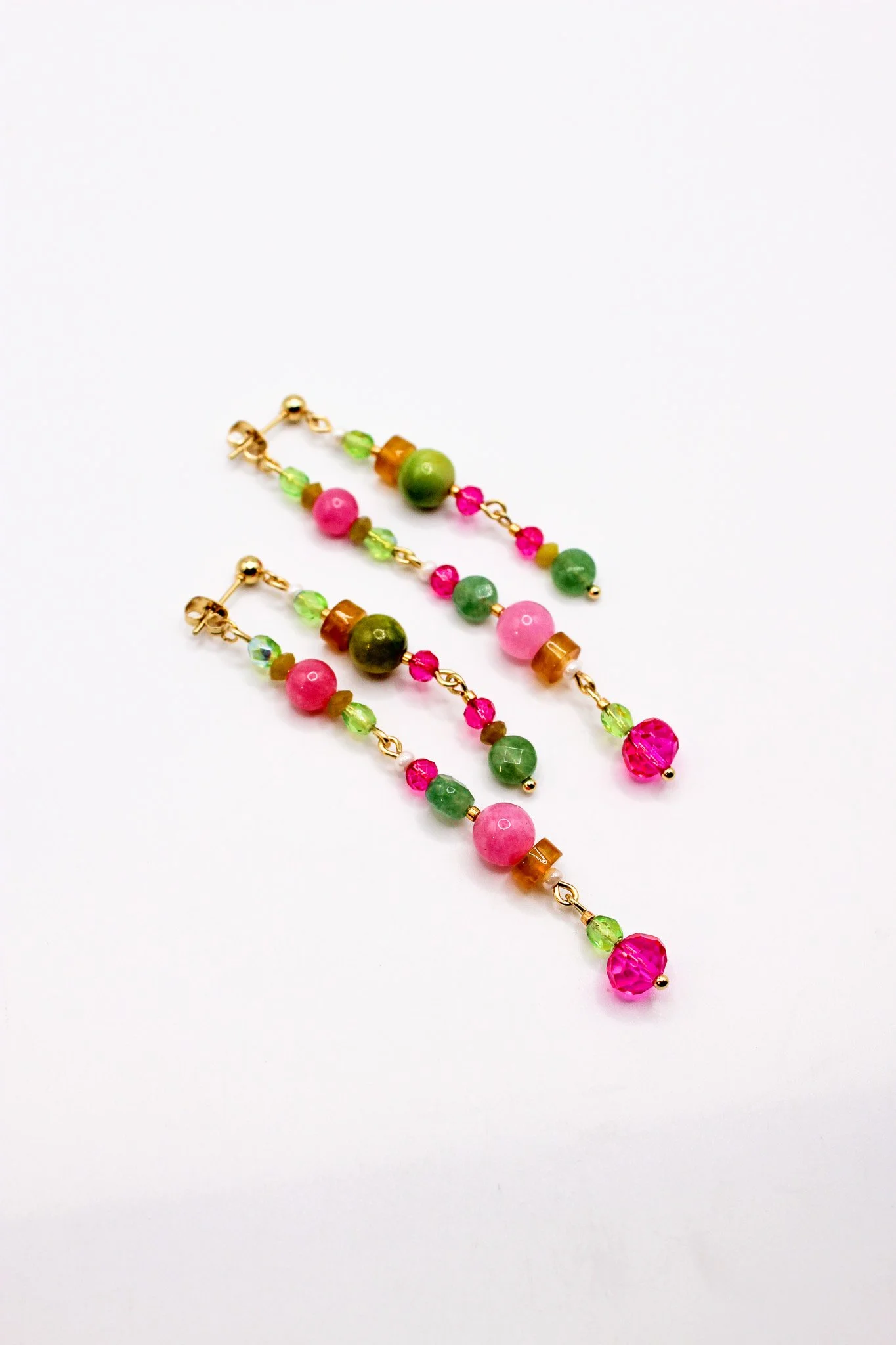 Green and Pink Beaded Collage