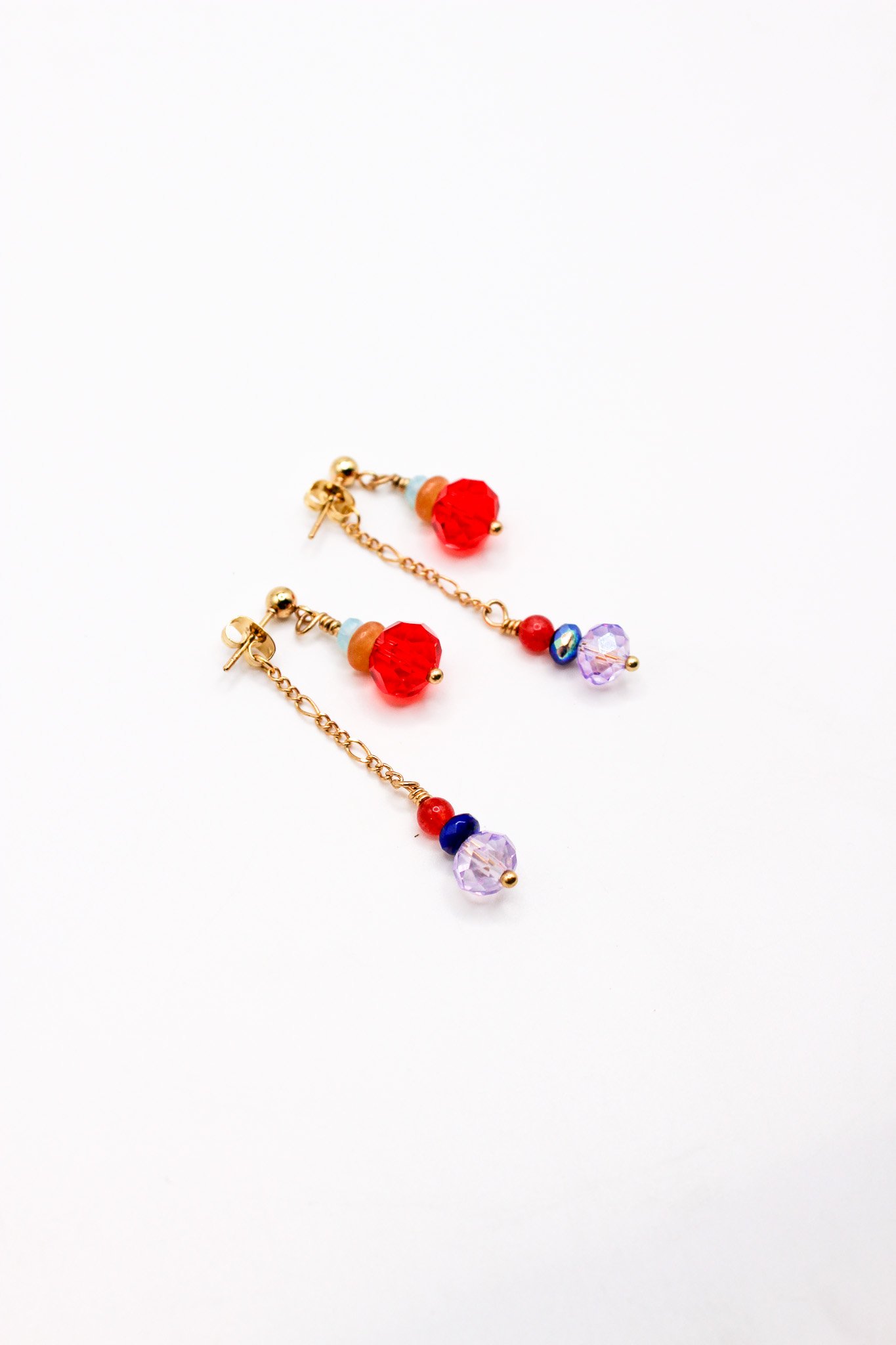 Red, Blue, Lavender Beaded Collage