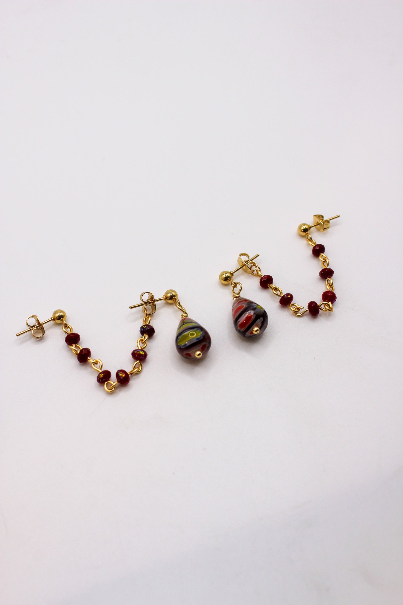 Purple Teardrop with red chain