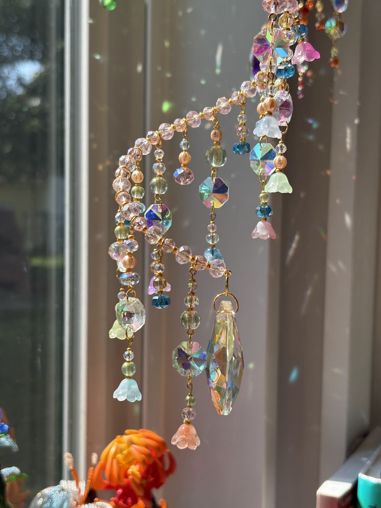 Pink and Flower Sun Catcher