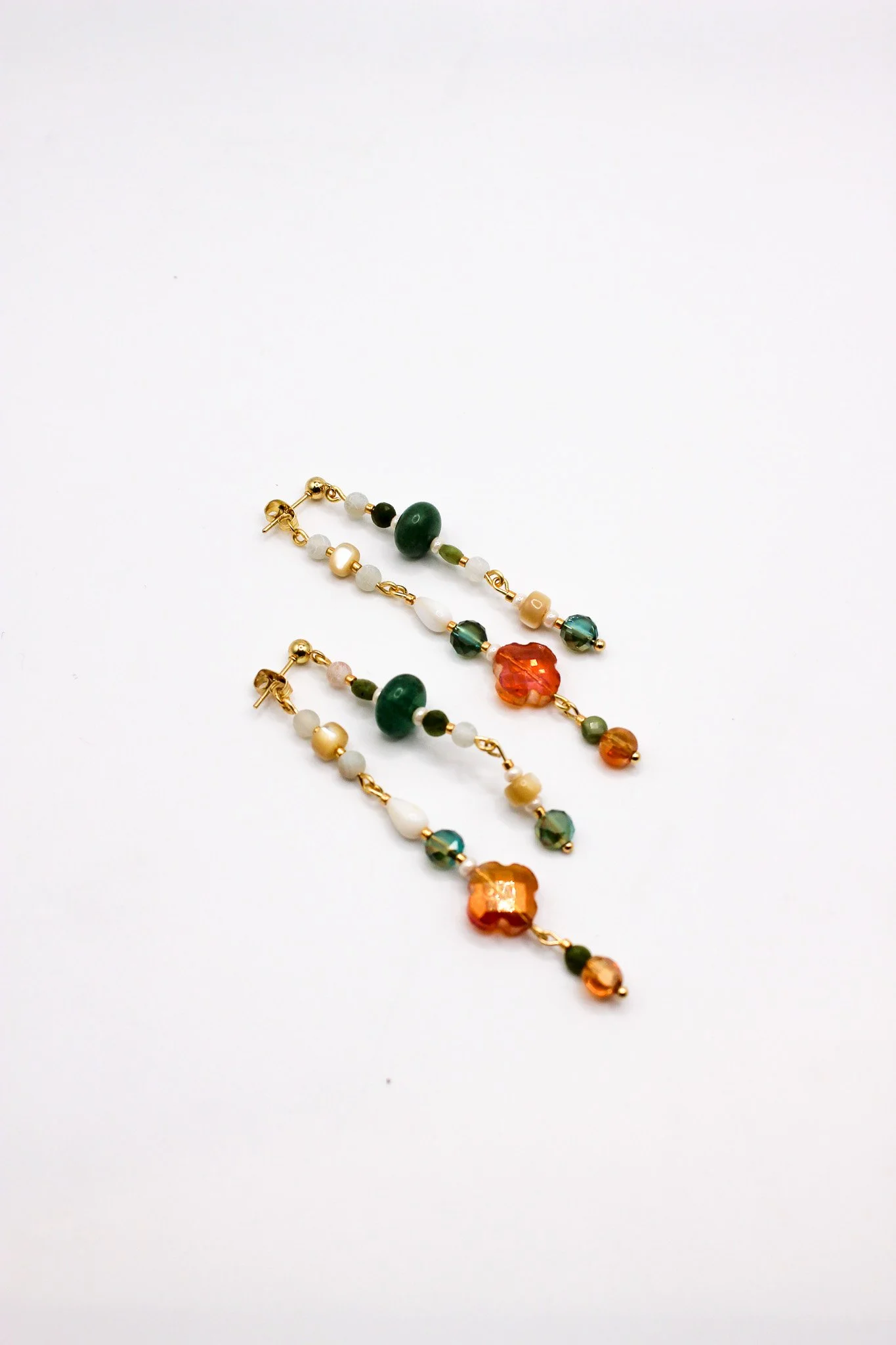 Orange and Green Beaded Collage