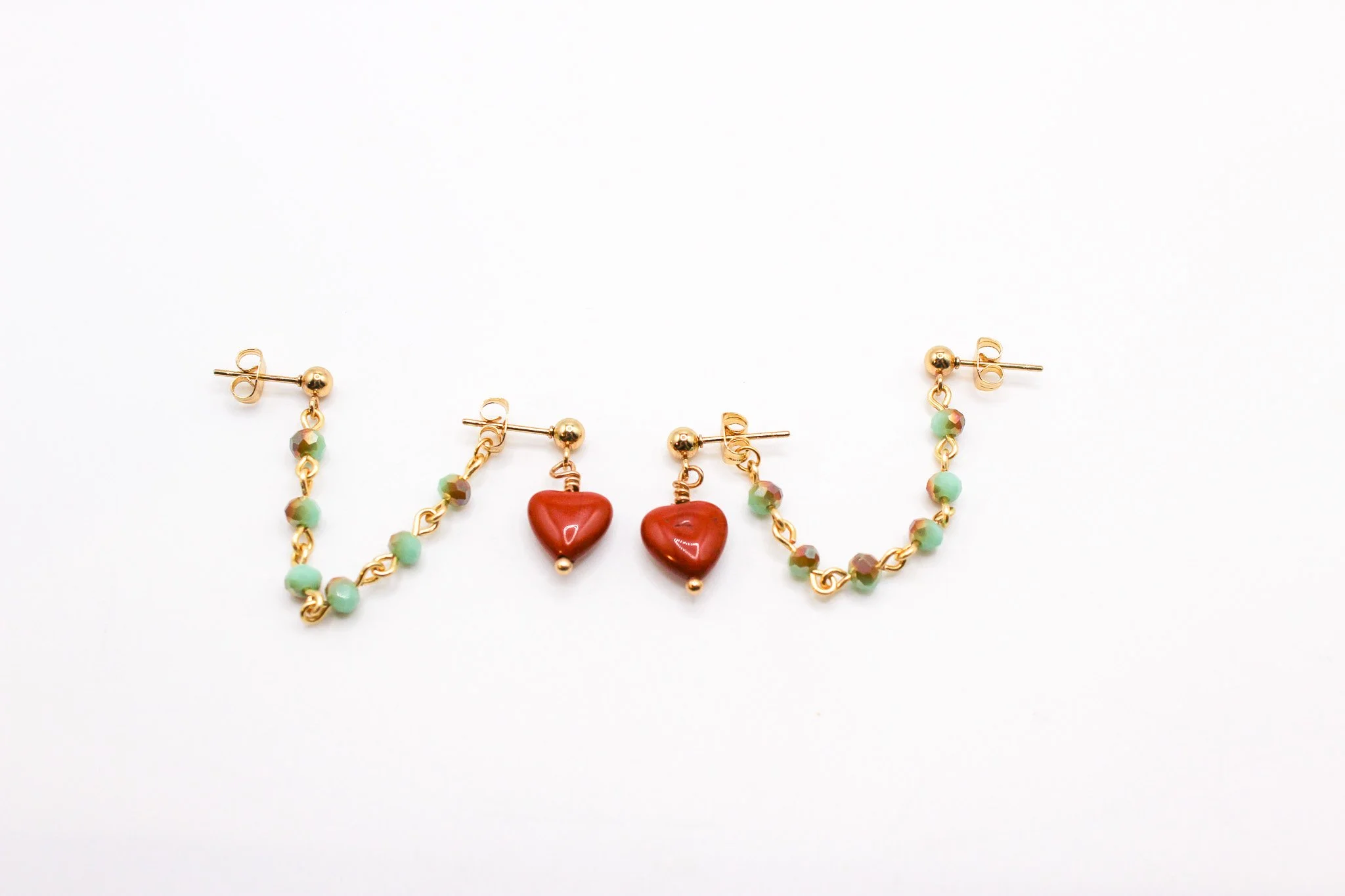 Rust Heart with Turquoise Chain