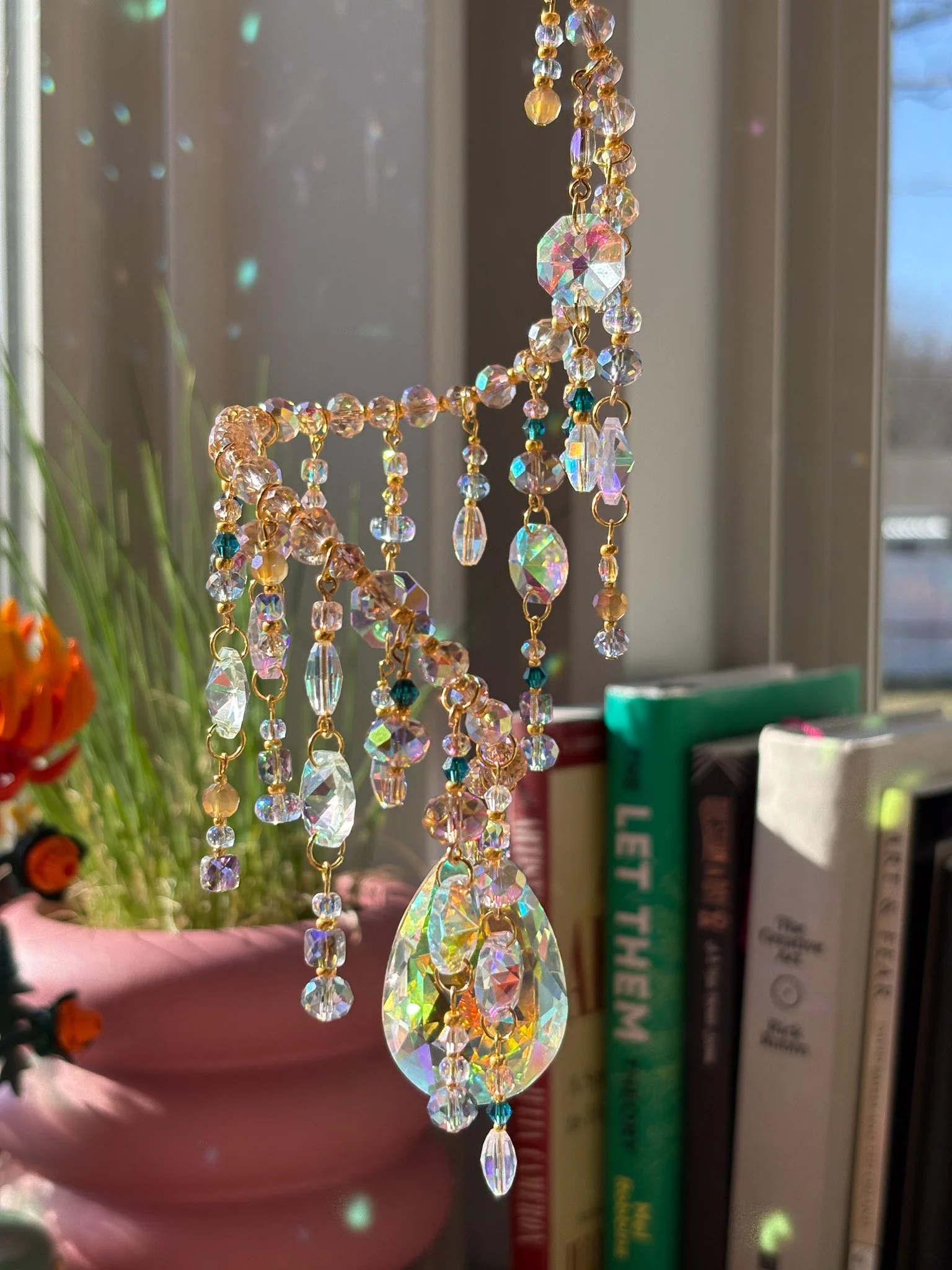 Champagne and Turquoise Sun Catcher