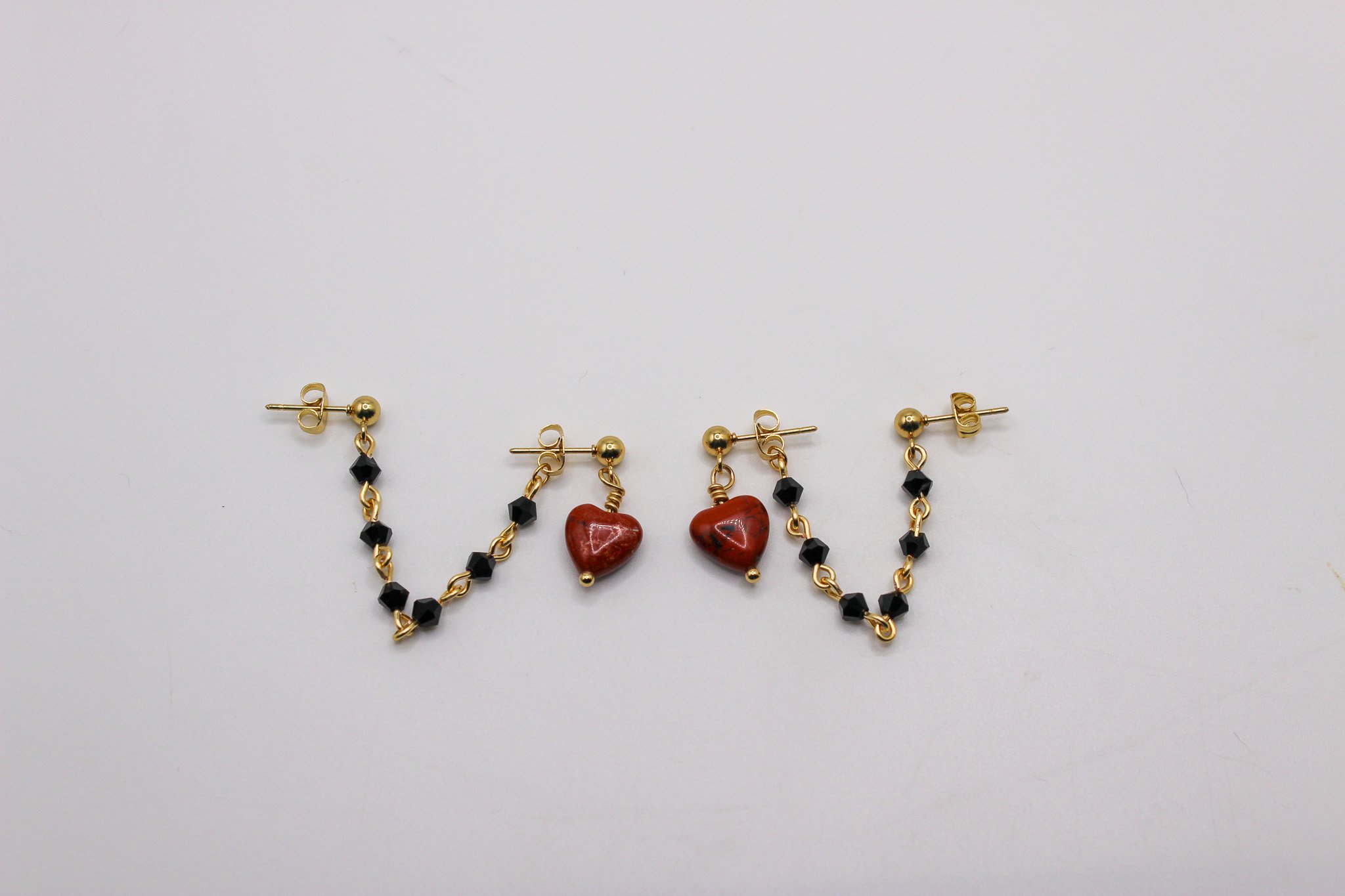Rust heart with black chain