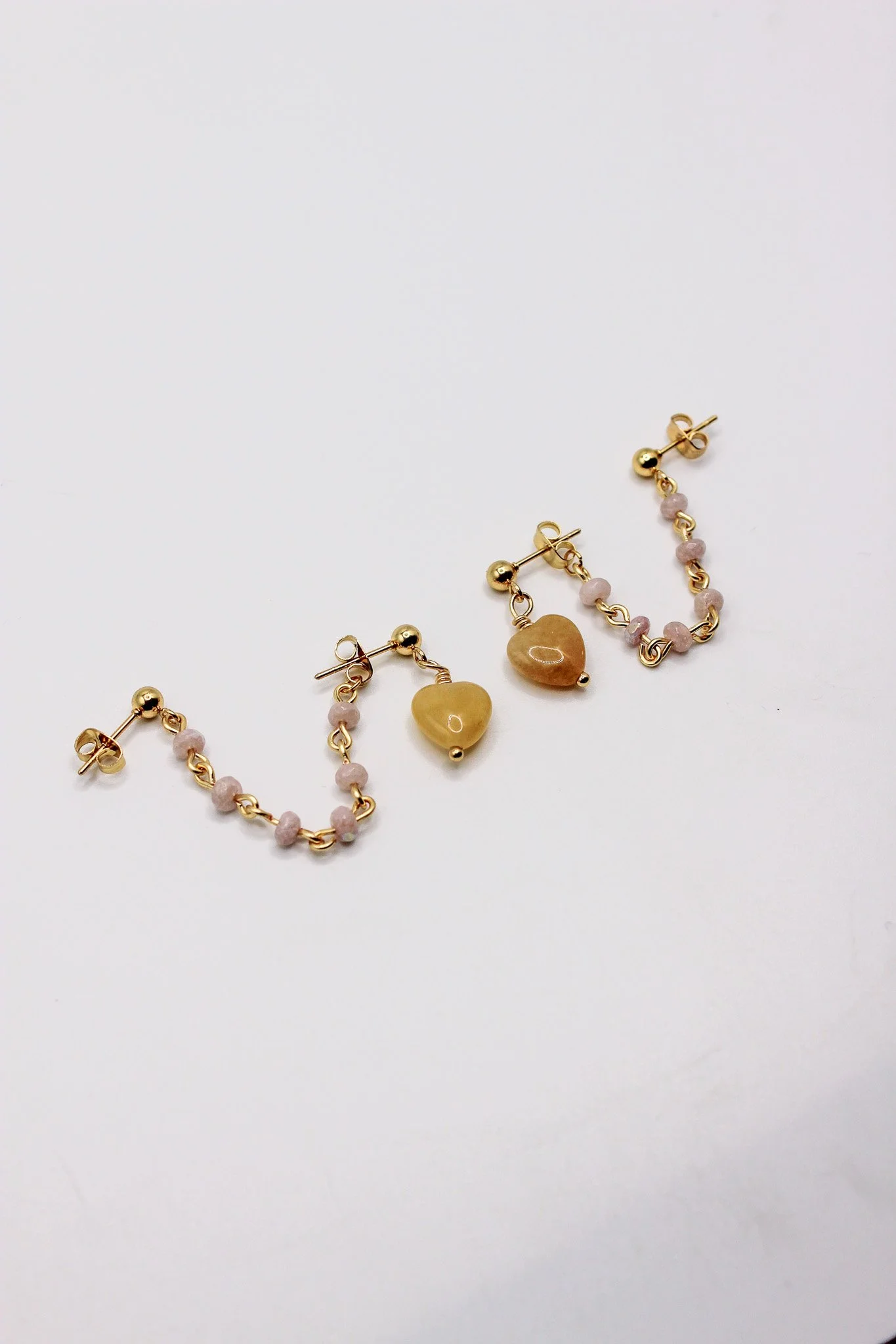Yellow Heart with pink chain